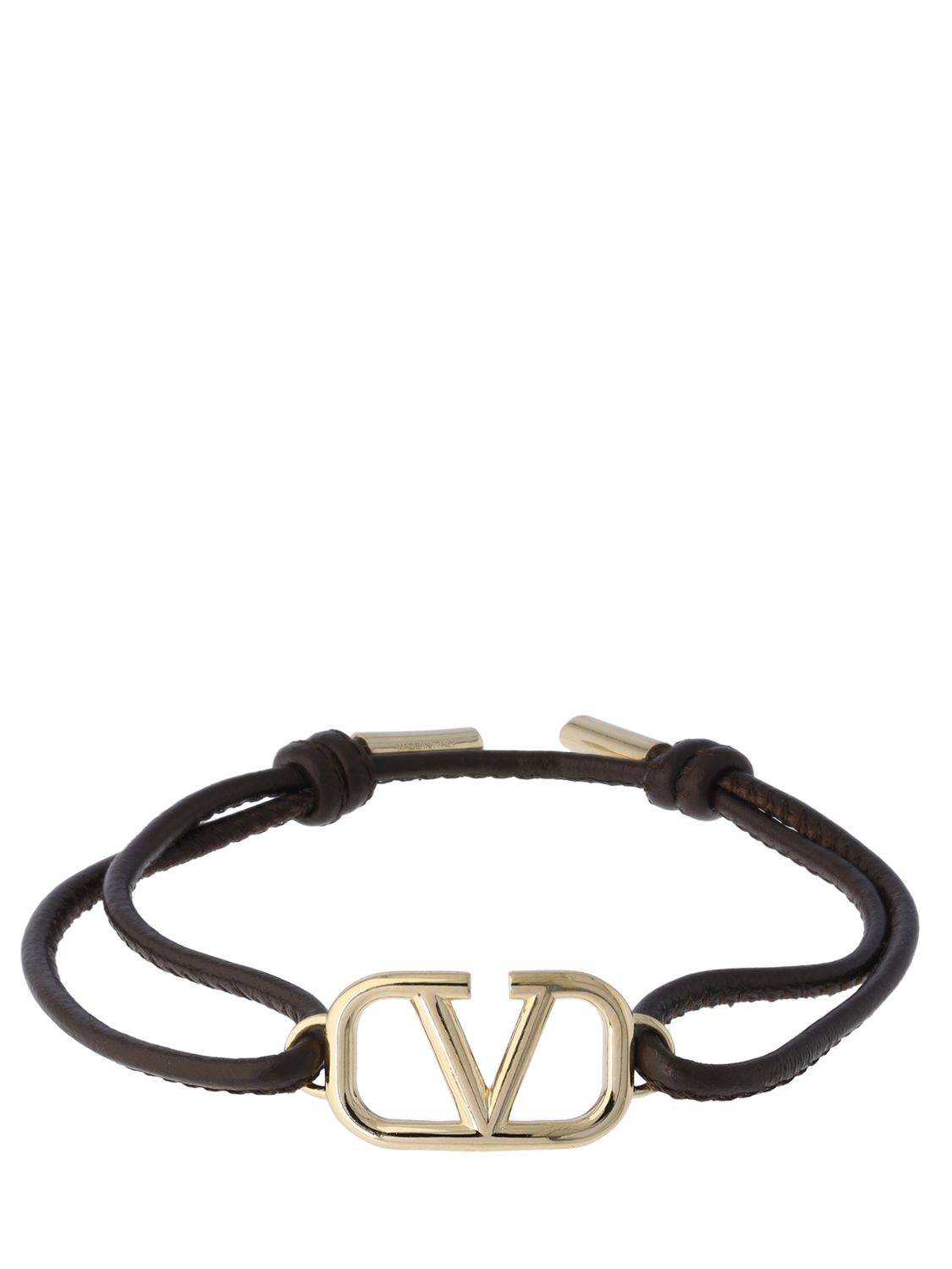 V Logo Leather Sliding Bracelet - VALENTINO GARAVANI - Modalova