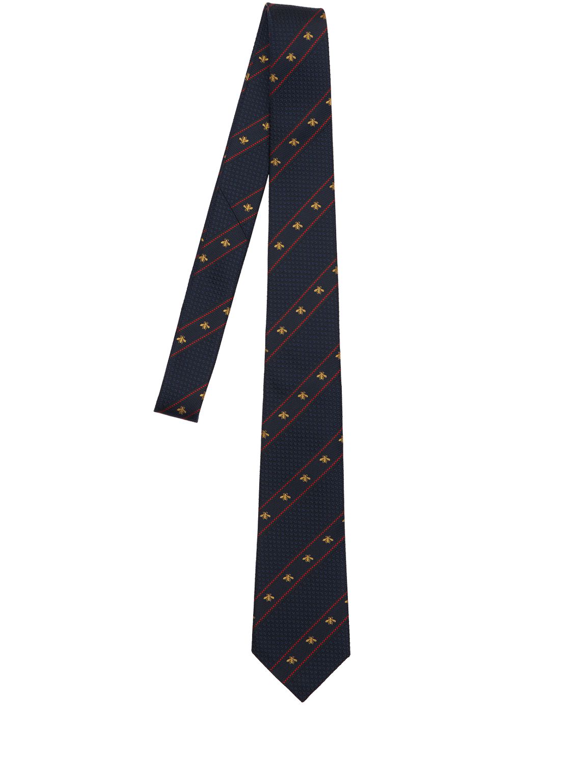 Cravatta In Seta Con Web E Ape 7cm - GUCCI - Modalova