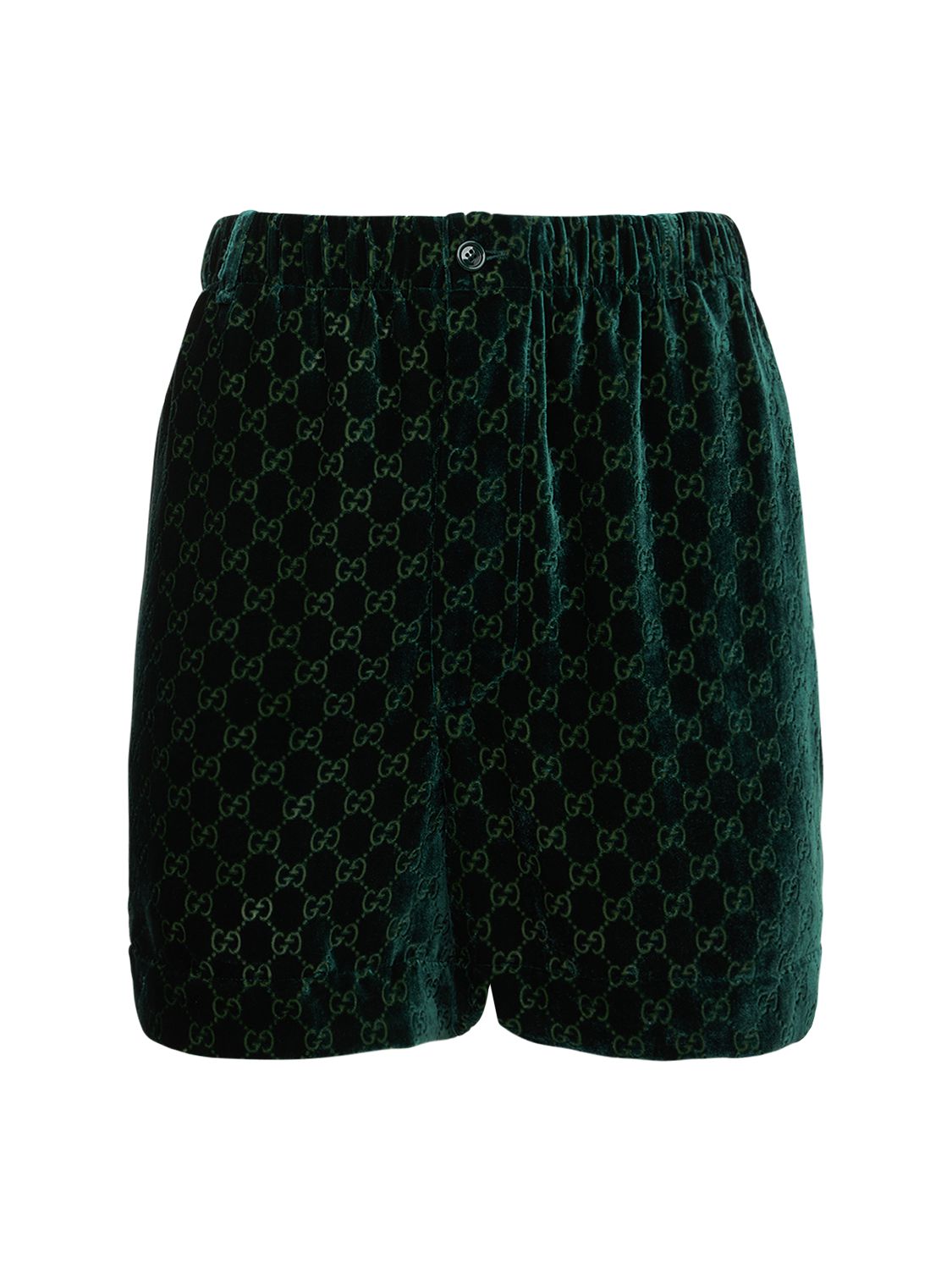Shorts In Velluto Con Logo - GUCCI - Modalova