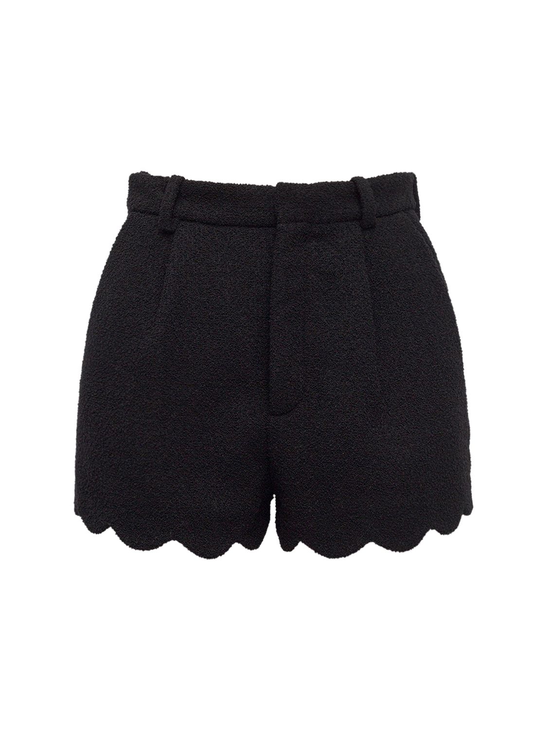 High Waist Wool Tweed Shorts - SAINT LAURENT - Modalova