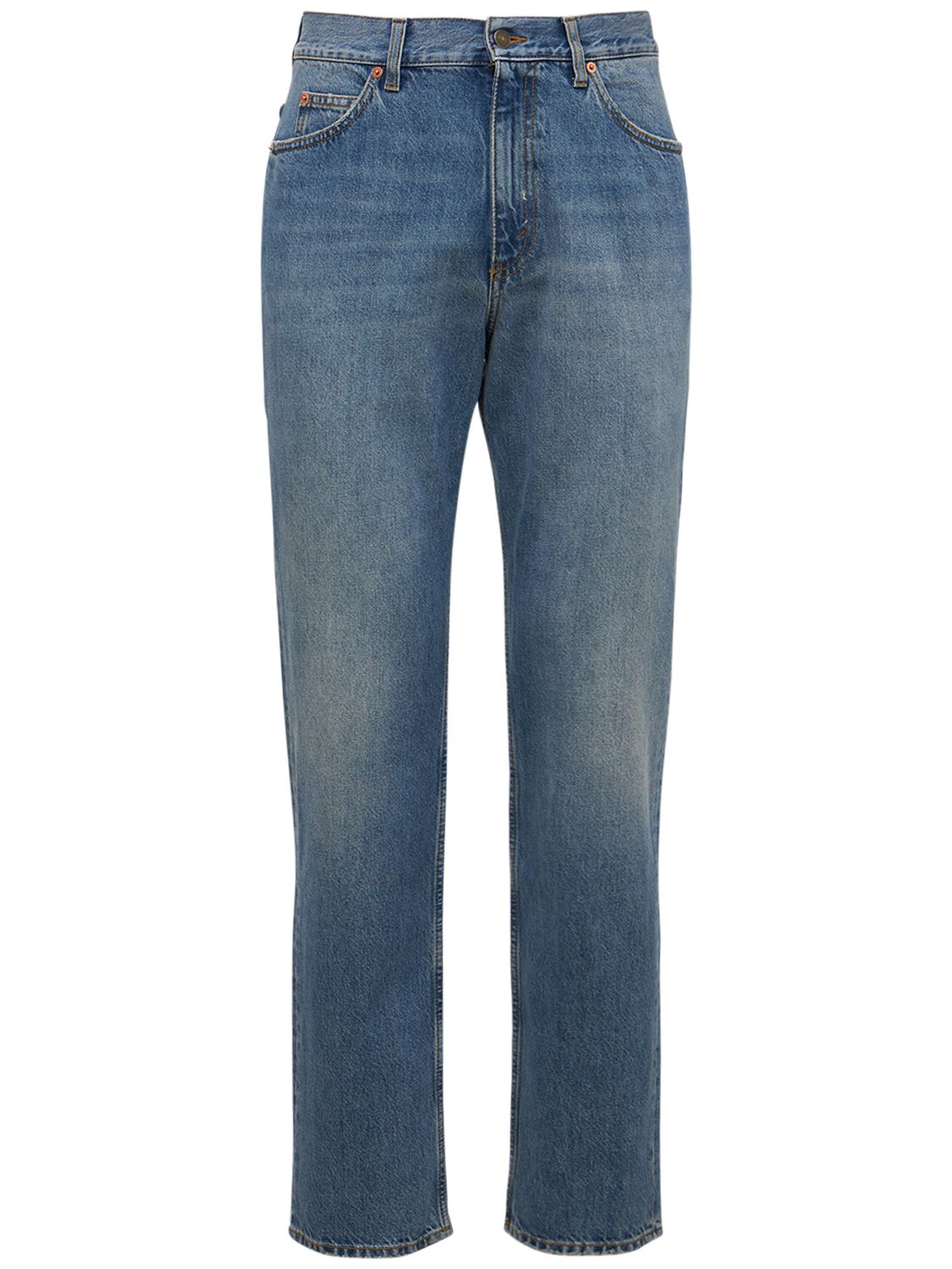 Straight Leg Cotton Denim Jeans - GUCCI - Modalova