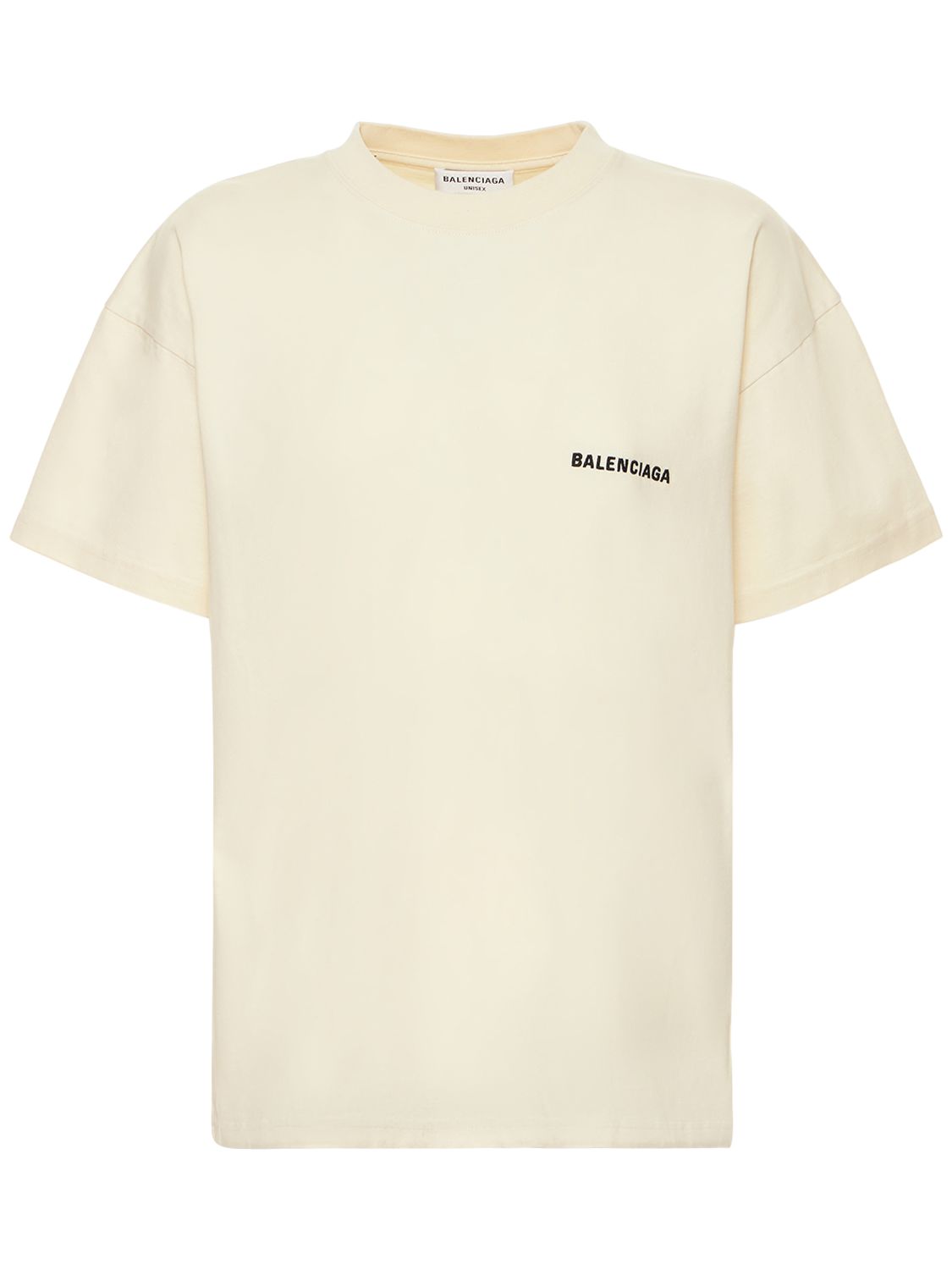 Medium Fit Embroidered Cotton T-shirt - BALENCIAGA - Modalova