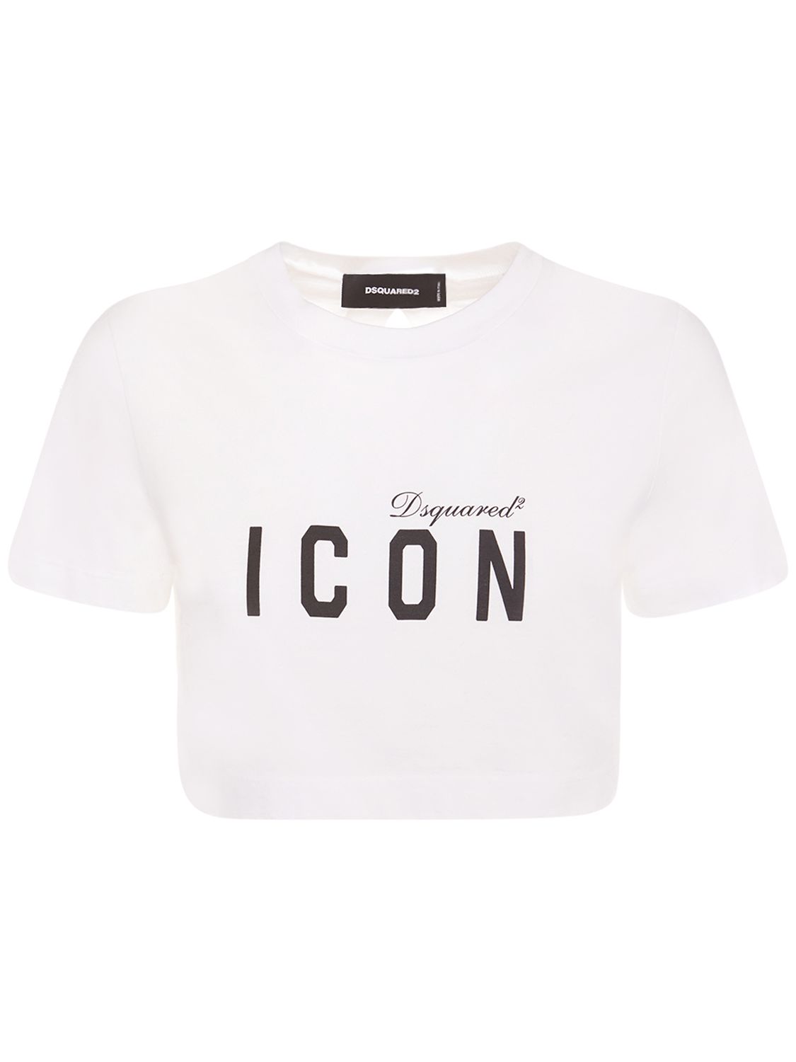 Icon Logo Print Open Back Crop T-shirt - DSQUARED2 - Modalova