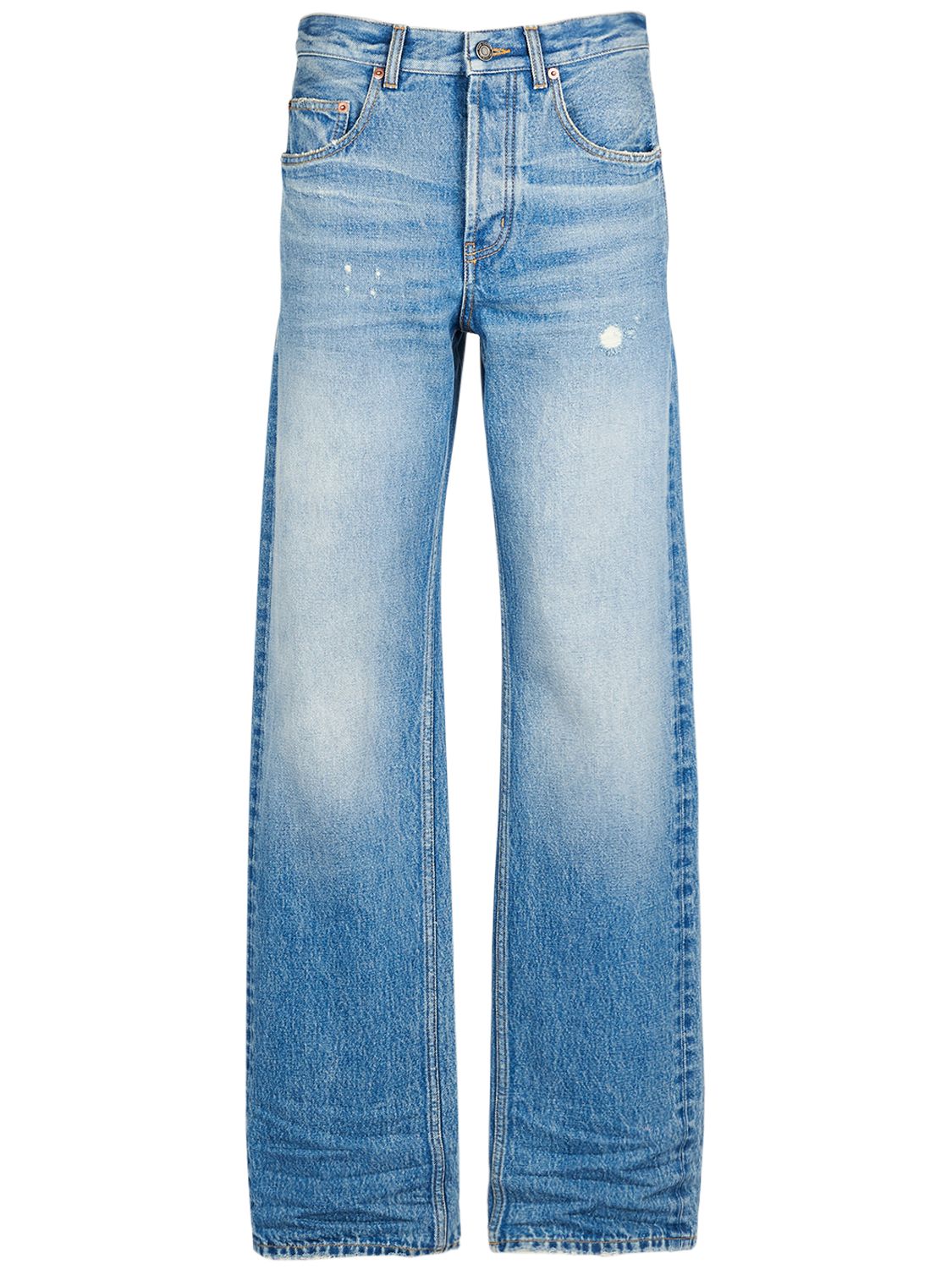 Baggy Cotton Denim Wide Jeans - SAINT LAURENT - Modalova