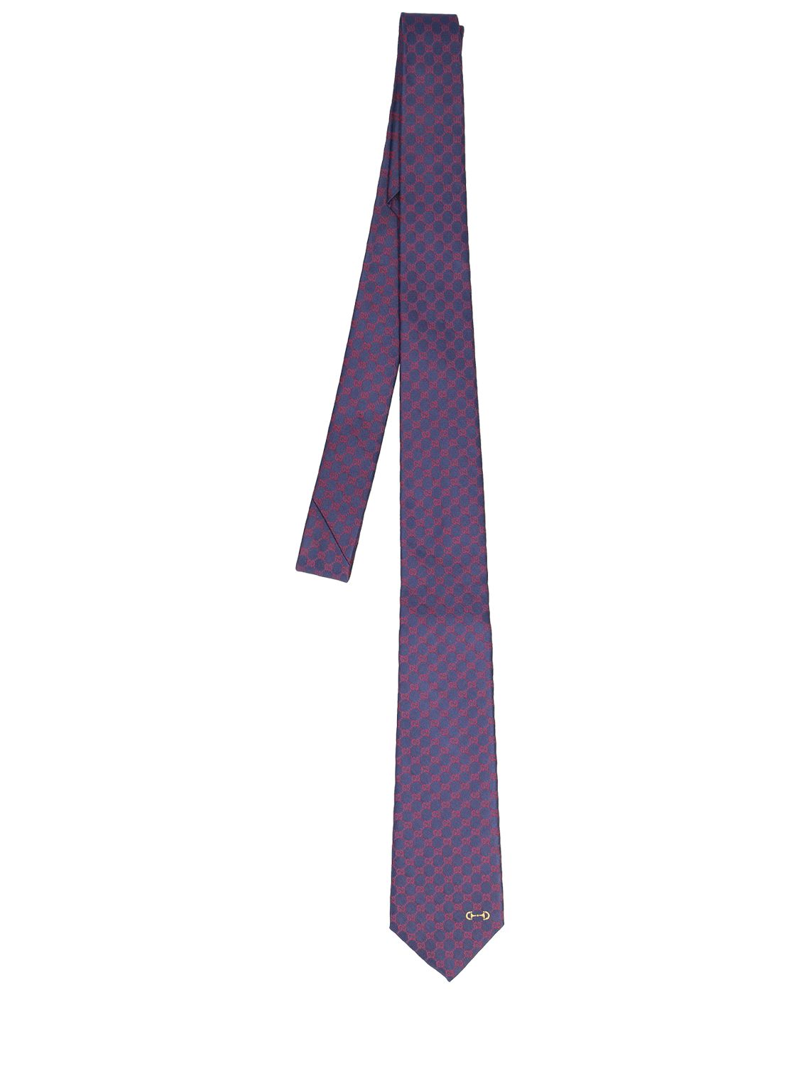 Cm Gg Mono Horsebit Silk Jacquard Tie - GUCCI - Modalova