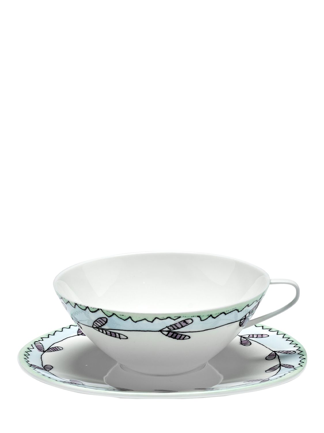 Set Of 2 Blossom Milk Teacups & Saucers - MARNI BY SERAX - Modalova