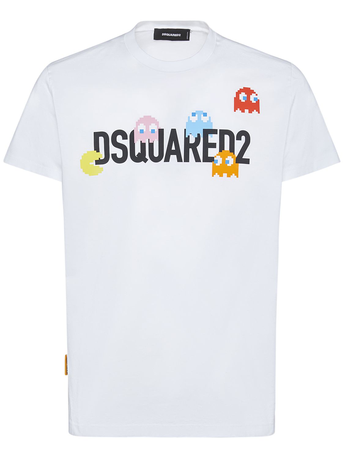 Pac-man Logo Printed Cotton T-shirt - DSQUARED2 - Modalova