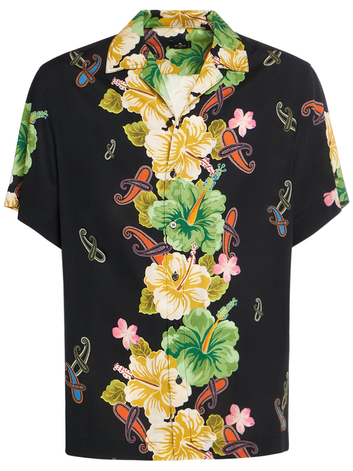 Floral Cotton Short Sleeve Shirt - ETRO - Modalova