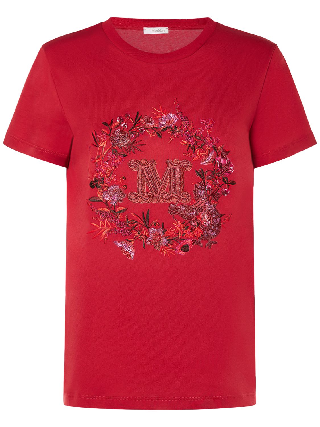 Elmo Embroidered Cotton T-shirt - MAX MARA - Modalova