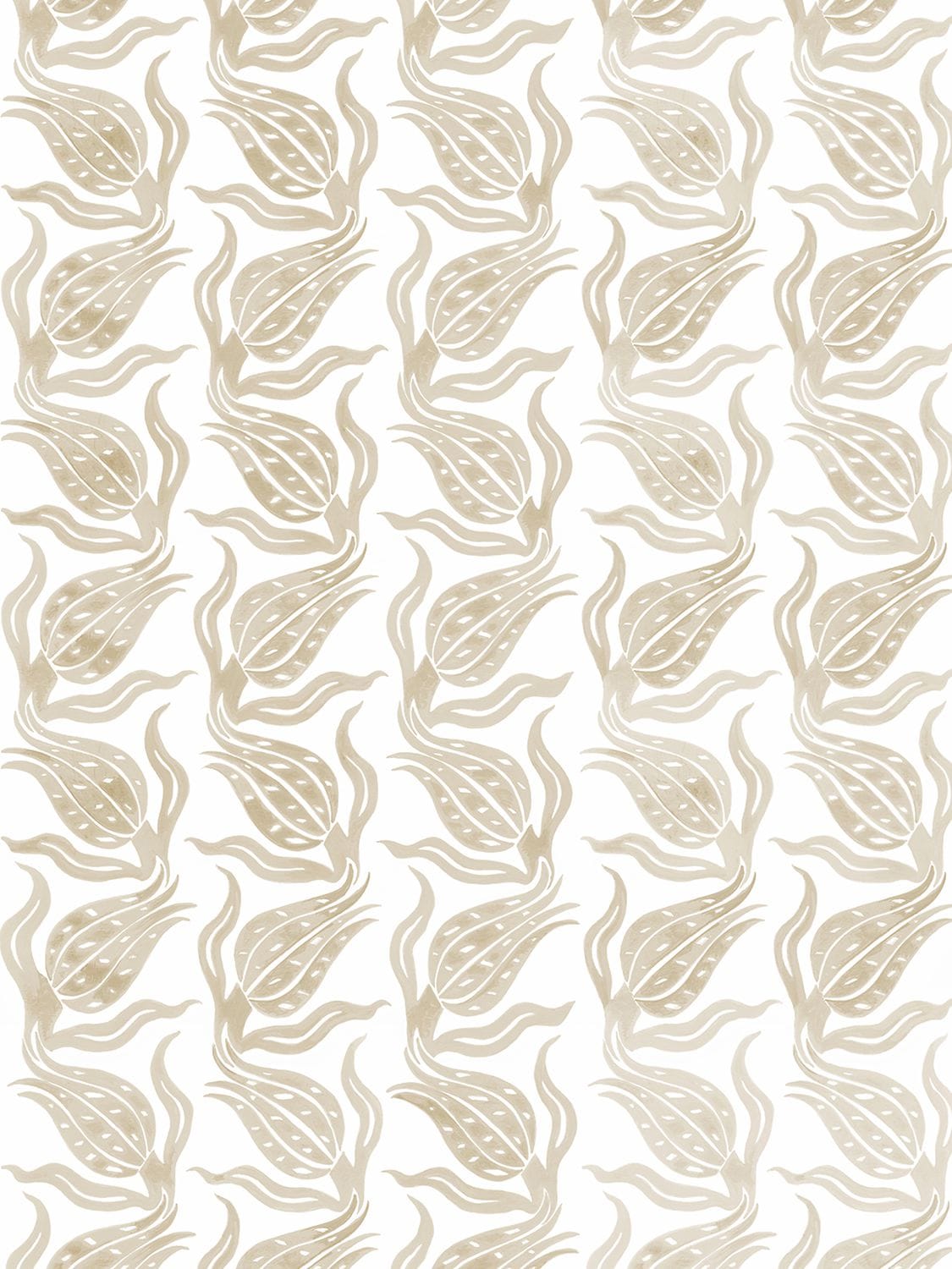 Tulip Sway Neutral Printed Wallpaper - ARJUMAND'S WORLD - Modalova