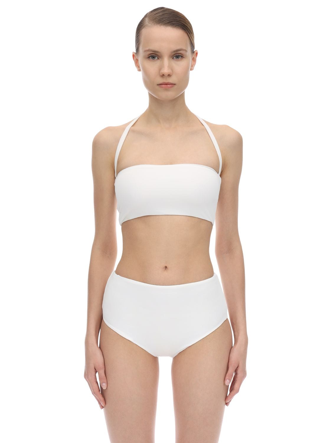 Halter Neck Lycra Bandeau Bikini Top - AEXAE - Modalova