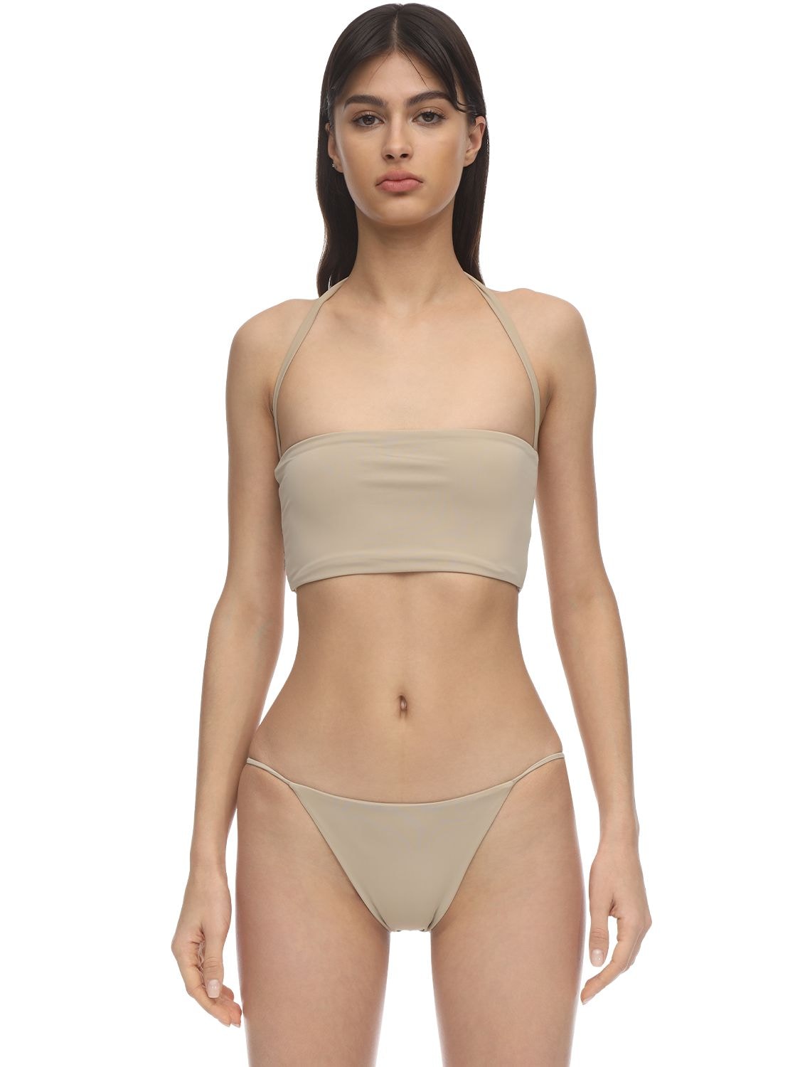 Halter Neck Lycra Bandeau Bikini Top - AEXAE - Modalova