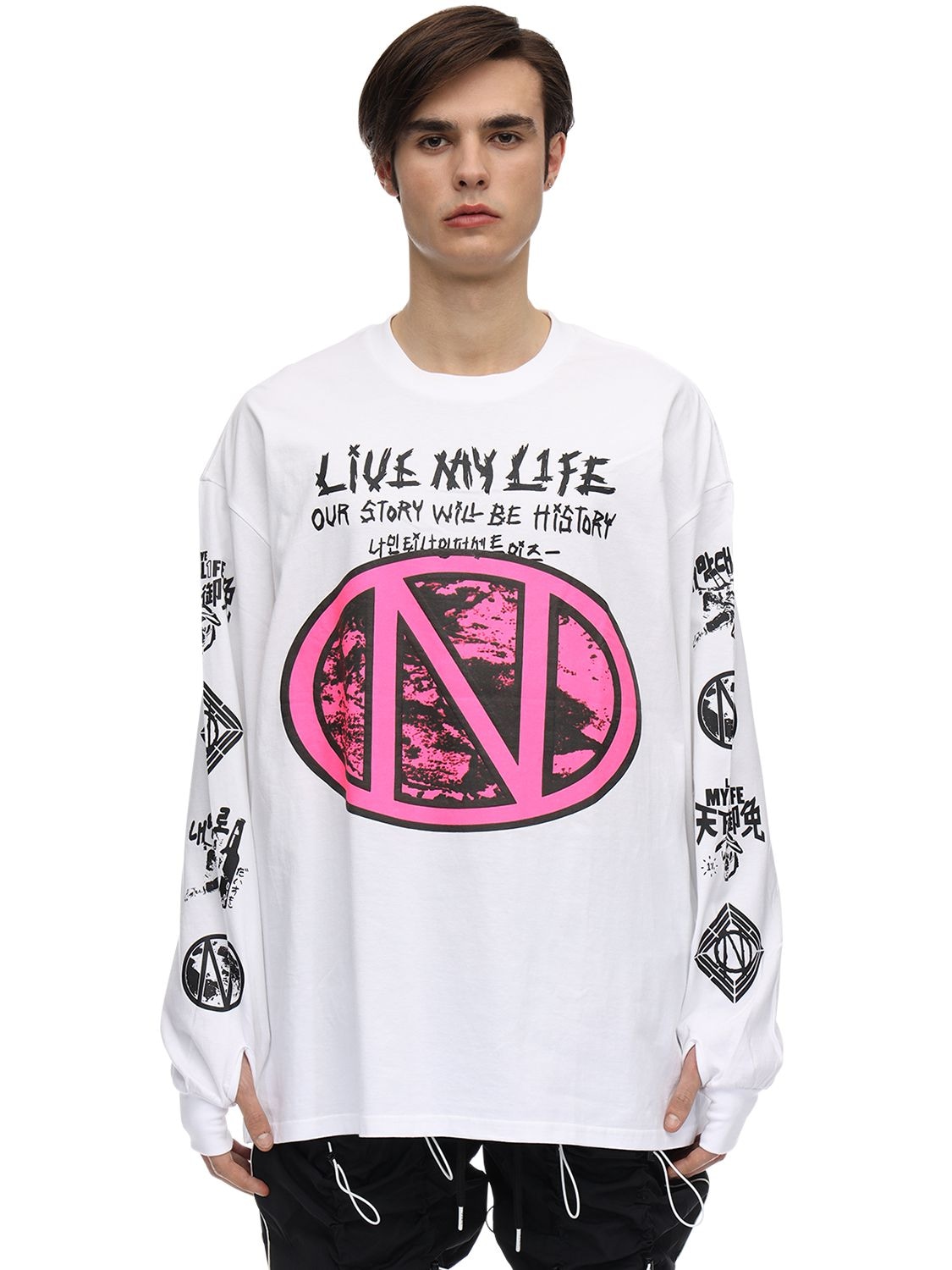 Live My Life Cotton T-shirt - 99PERCENTIS - Modalova