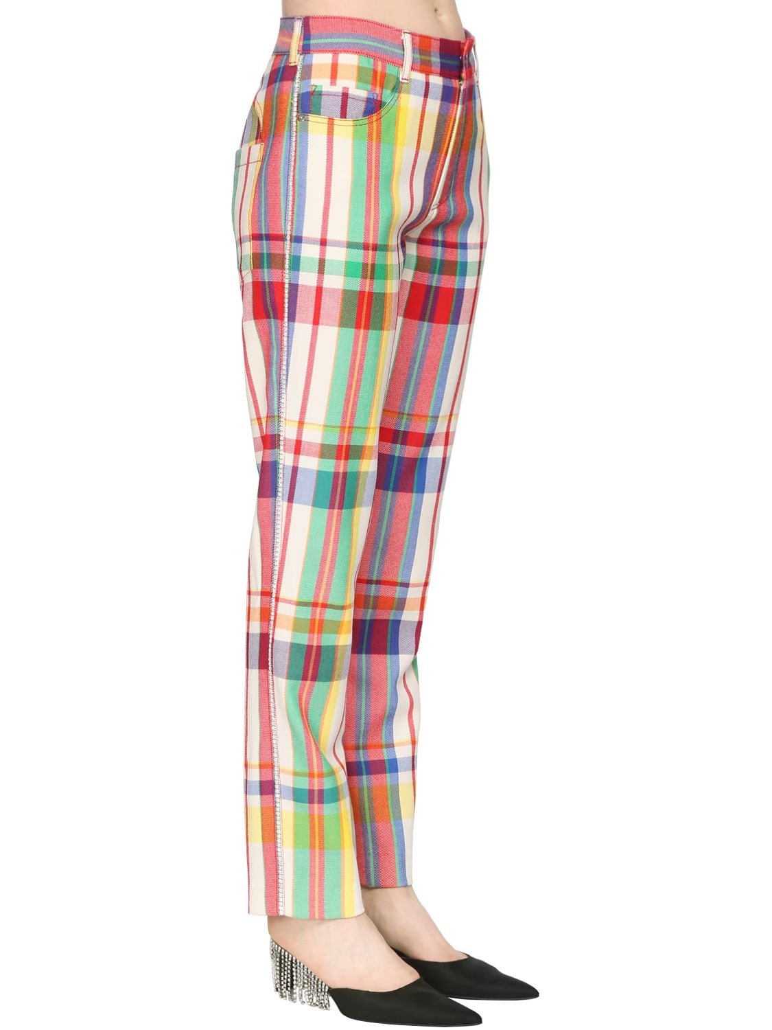 Check Rainbow Plaid Wool Pants - AREA - Modalova