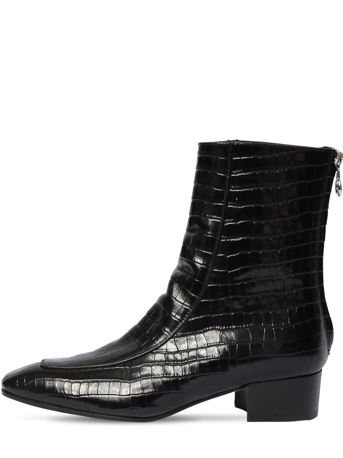 Mm Amelia Croc Embossed Leather Boots - AEYDE - Modalova