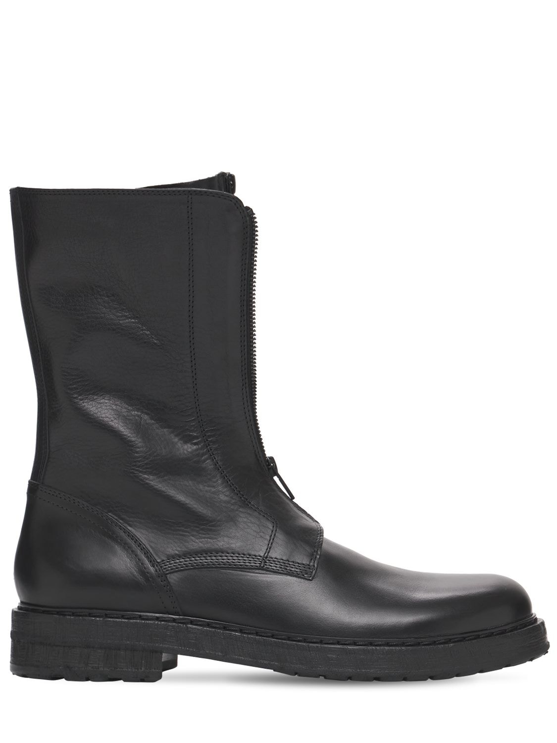 Santiago Leather Zip Boots - ANN DEMEULEMEESTER - Modalova