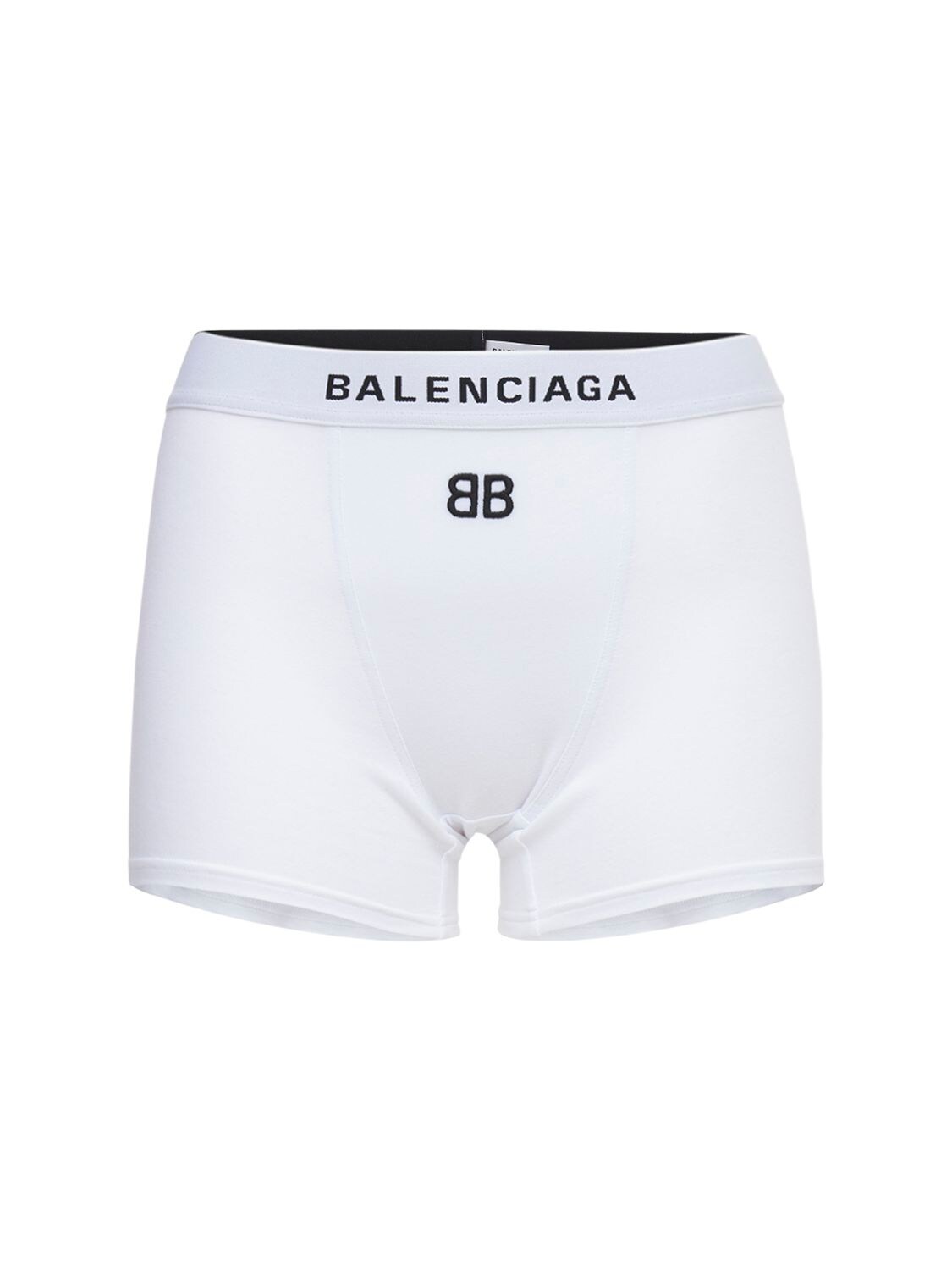 Stretch Cotton Jersey Mini Sport Shorts - BALENCIAGA - Modalova