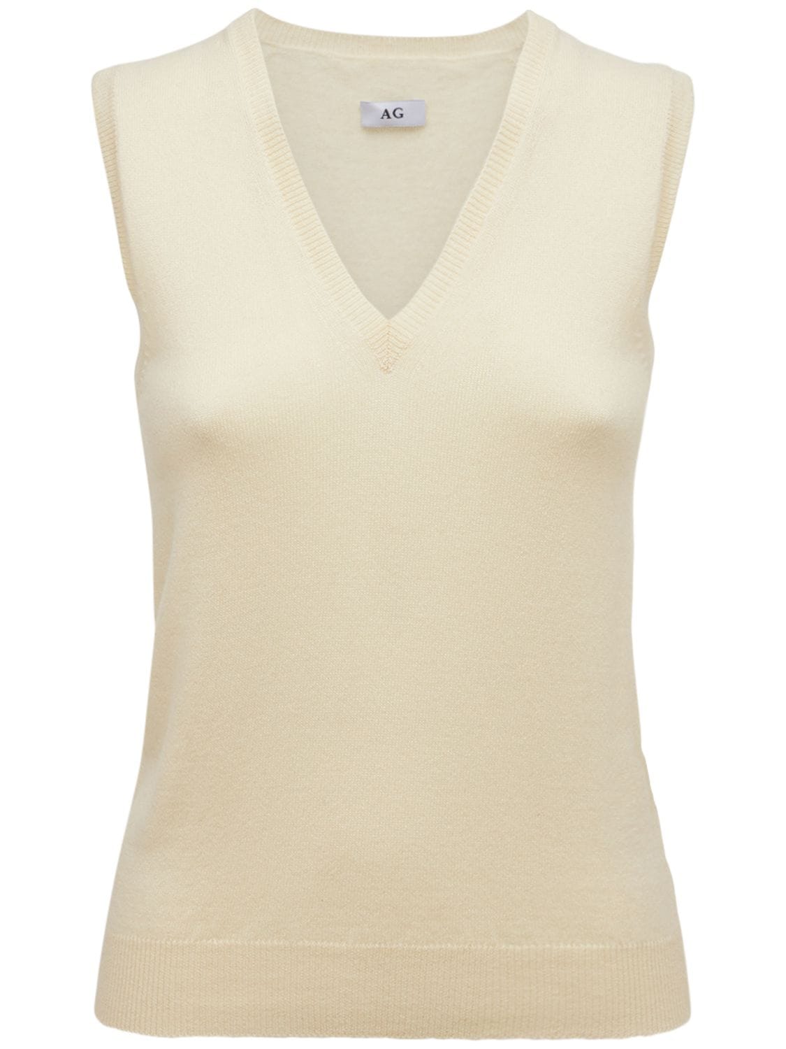 V Neck Light Cashmere Knit Vest - AG - Modalova