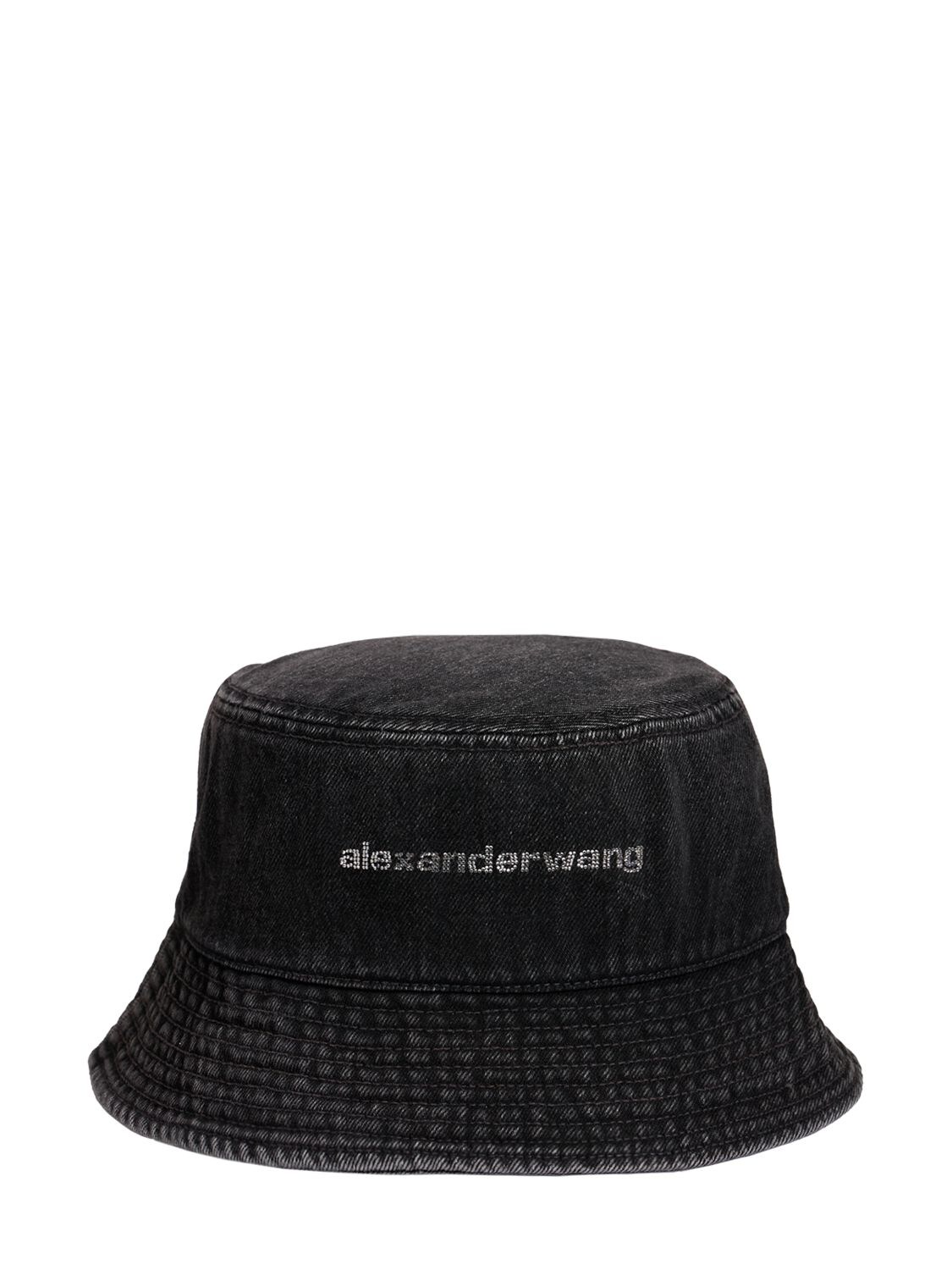 Logo Cotton Denim Bucket Hat - ALEXANDER WANG - Modalova