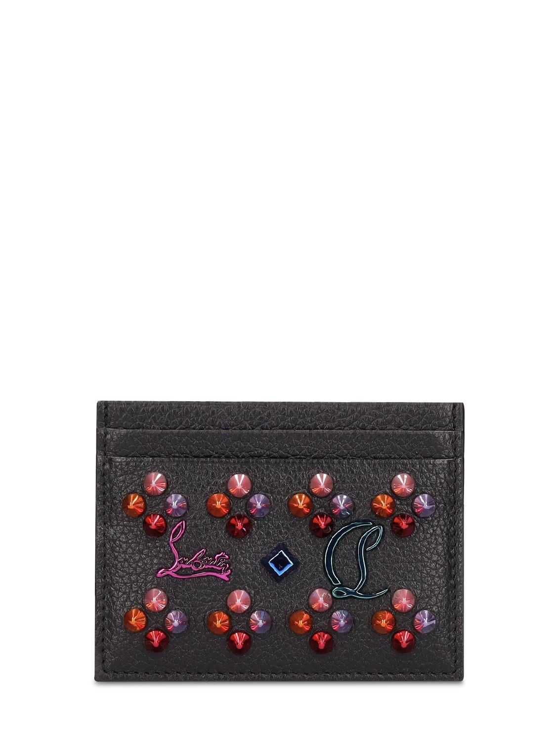 W Kios Embellished Leather Card Holder - CHRISTIAN LOUBOUTIN - Modalova