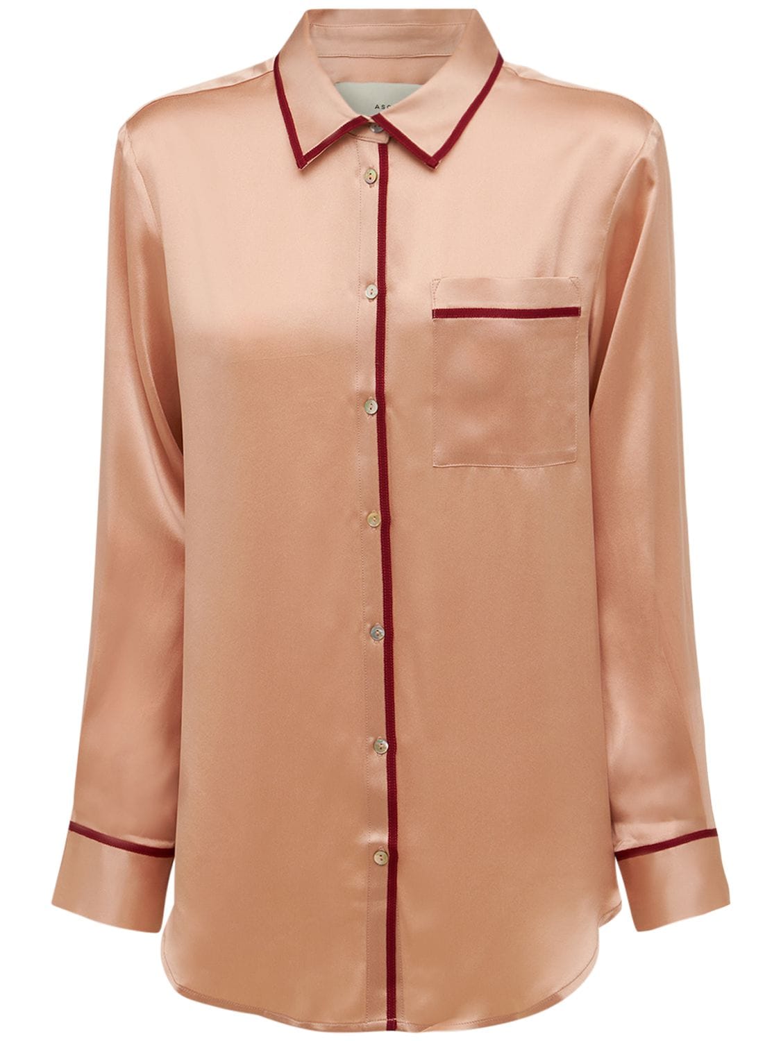 The London Silk Satin Pajama Shirt - ASCENO - Modalova