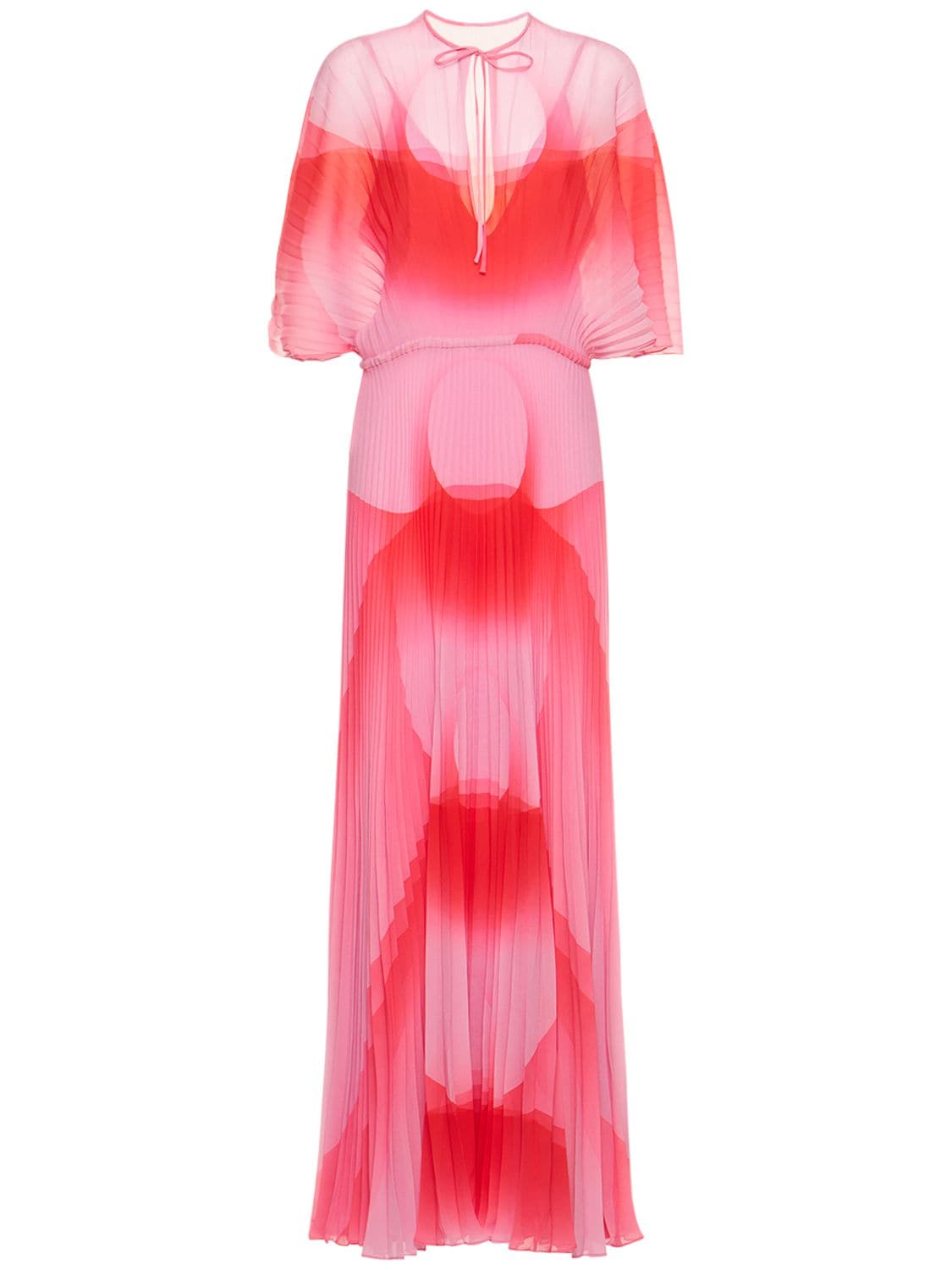 The Venus Silk Chiffon Pleat Long Dress - BRANDON MAXWELL - Modalova