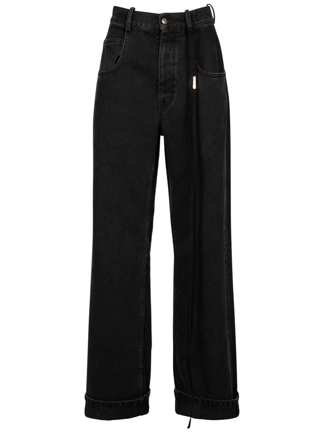 Mujer Jeans De Denim De Algodón Con Talle Alto 44 - ANN DEMEULEMEESTER - Modalova