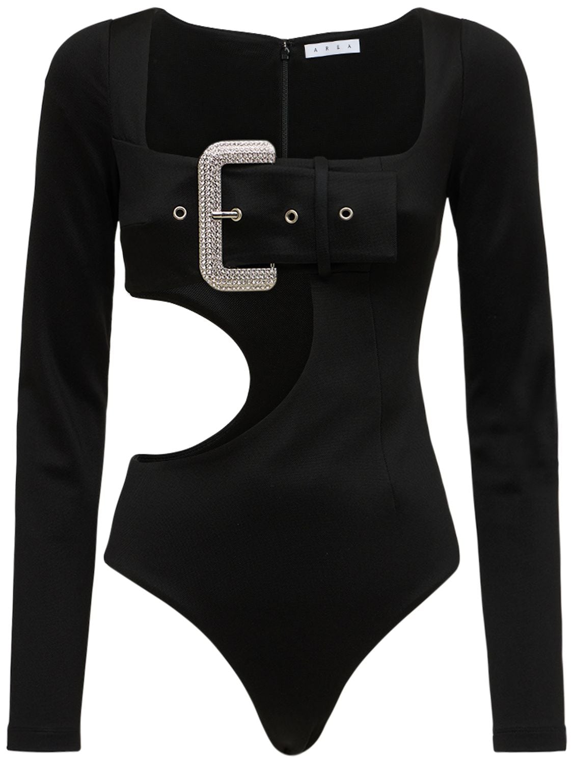 Embellished Buckle Viscose Bodysuit - AREA - Modalova