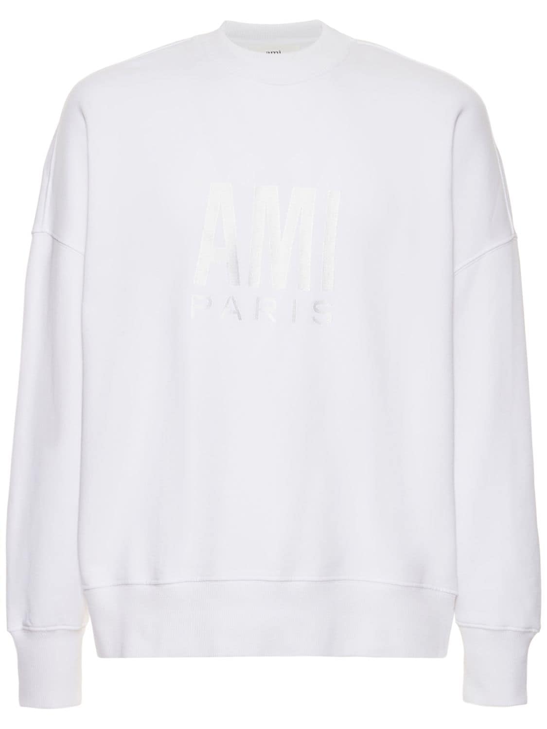 Logo Cotton Jersey Sweatshirt - AMI PARIS - Modalova