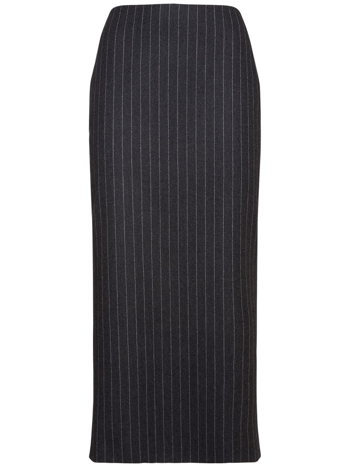 Pinstripe Wool Pencil Skirt - VERSACE - Modalova