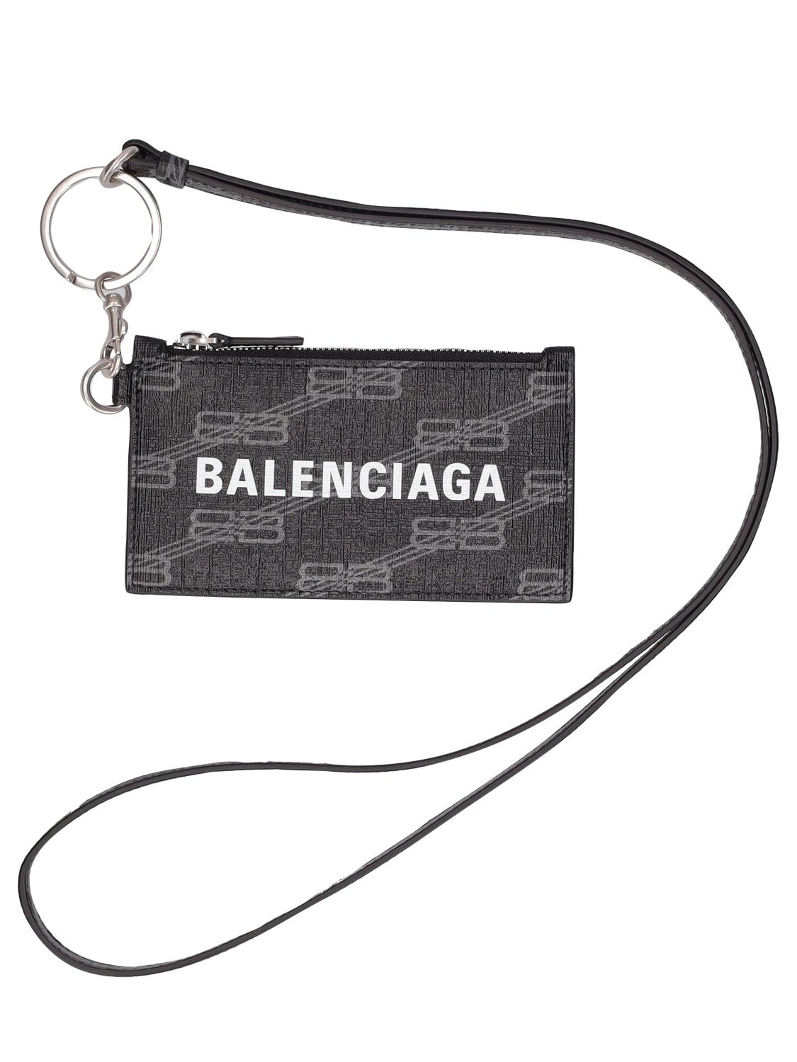 Faux Leather Zip Card Holder W/ Keyring - BALENCIAGA - Modalova
