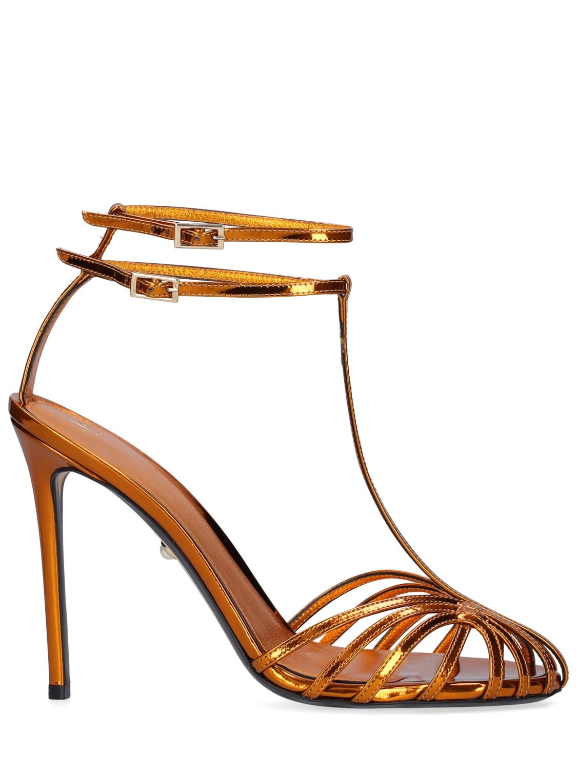 Mm Stella Laminated Leather Sandals - ALEVÌ - Modalova