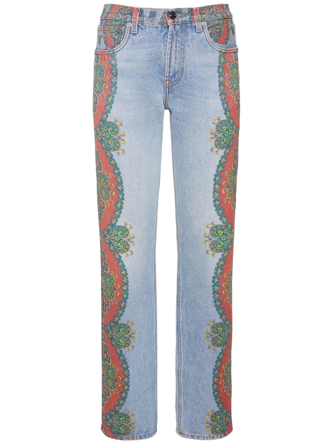 Barbara Printed Cotton Denim Jeans - ETRO - Modalova