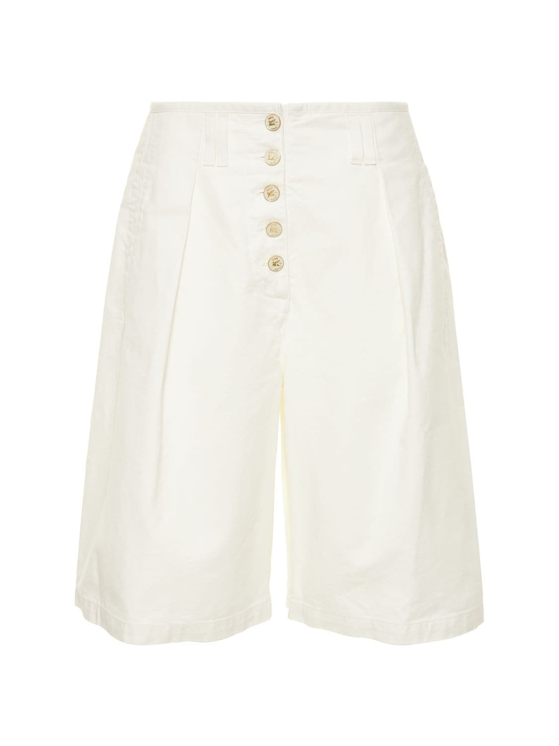 Wide Cotton Denim Bermuda Shorts - ETRO - Modalova