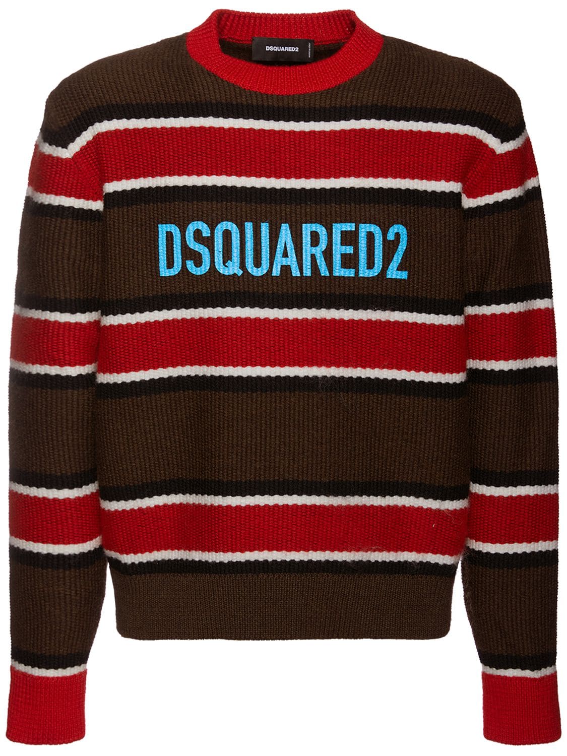 Logo Striped Wool Knit Sweater - DSQUARED2 - Modalova