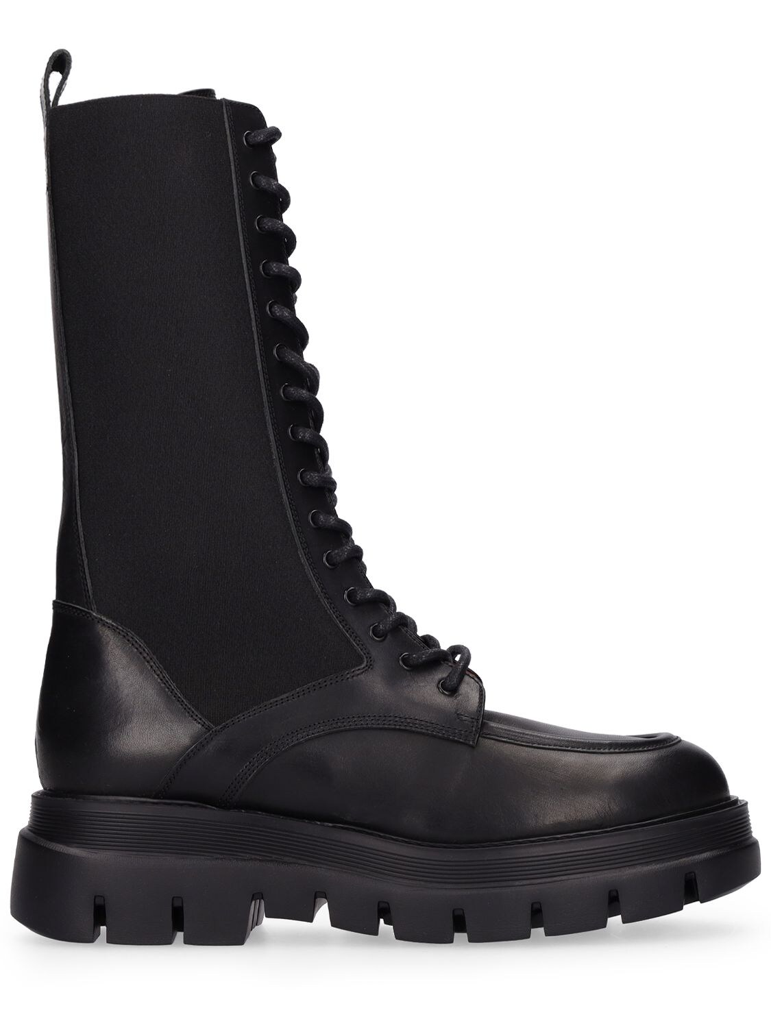Mm Merlo Leather Combat Boots - ATP ATELIER - Modalova
