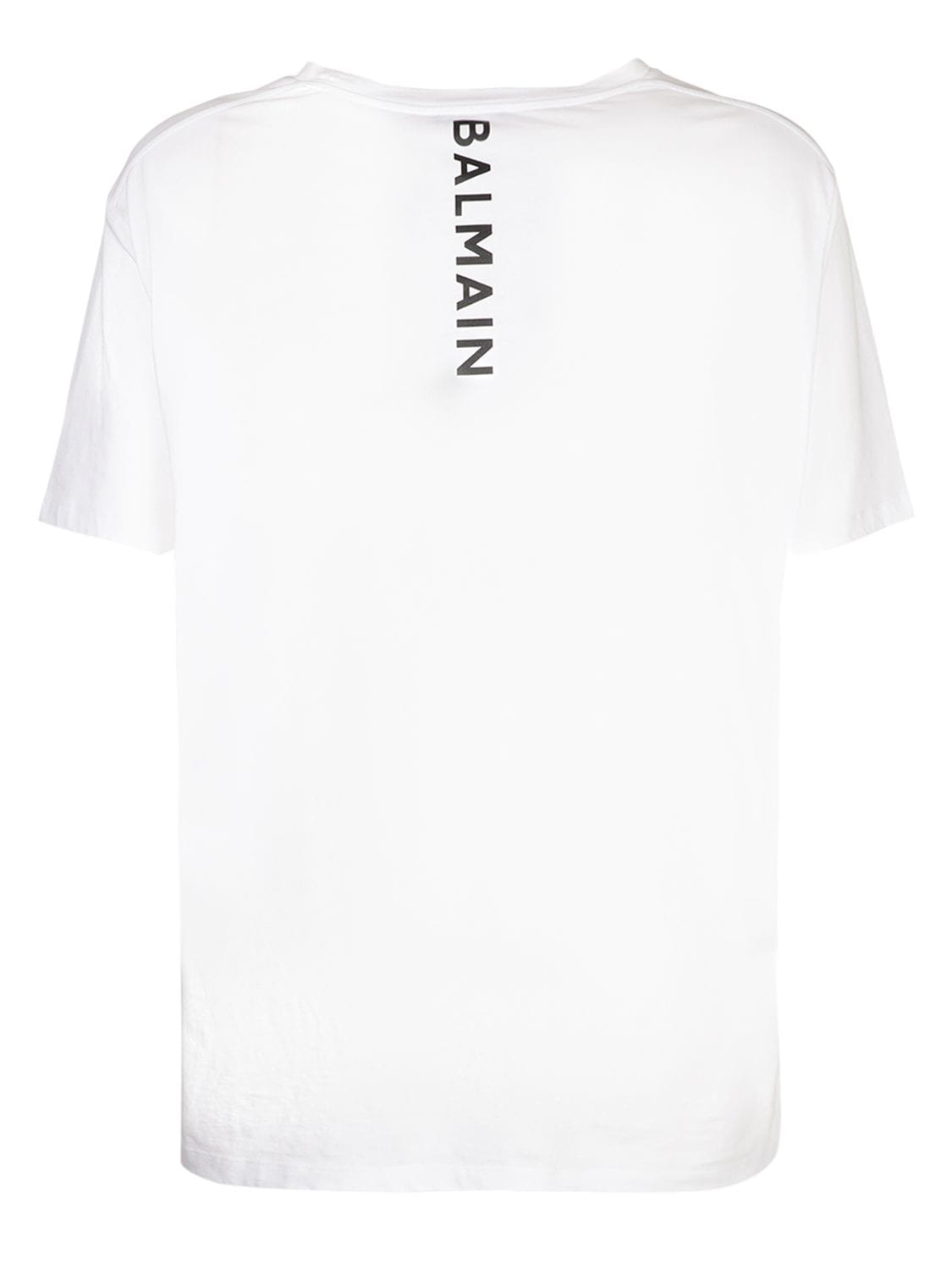 Back Logo Print Cotton Jersey T-shirt - BALMAIN - Modalova