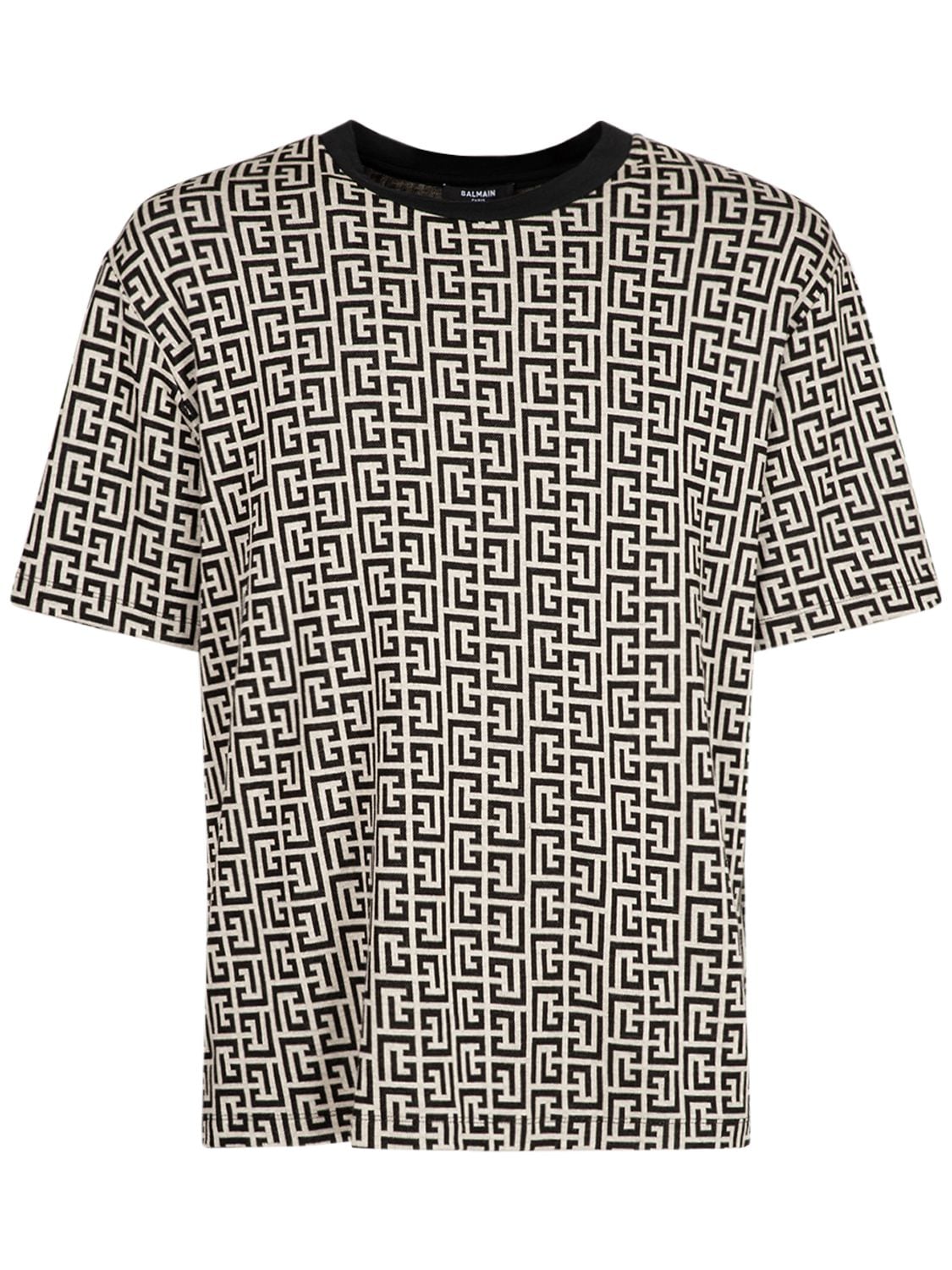 Monogram Cotton Jersey T-shirt - BALMAIN - Modalova