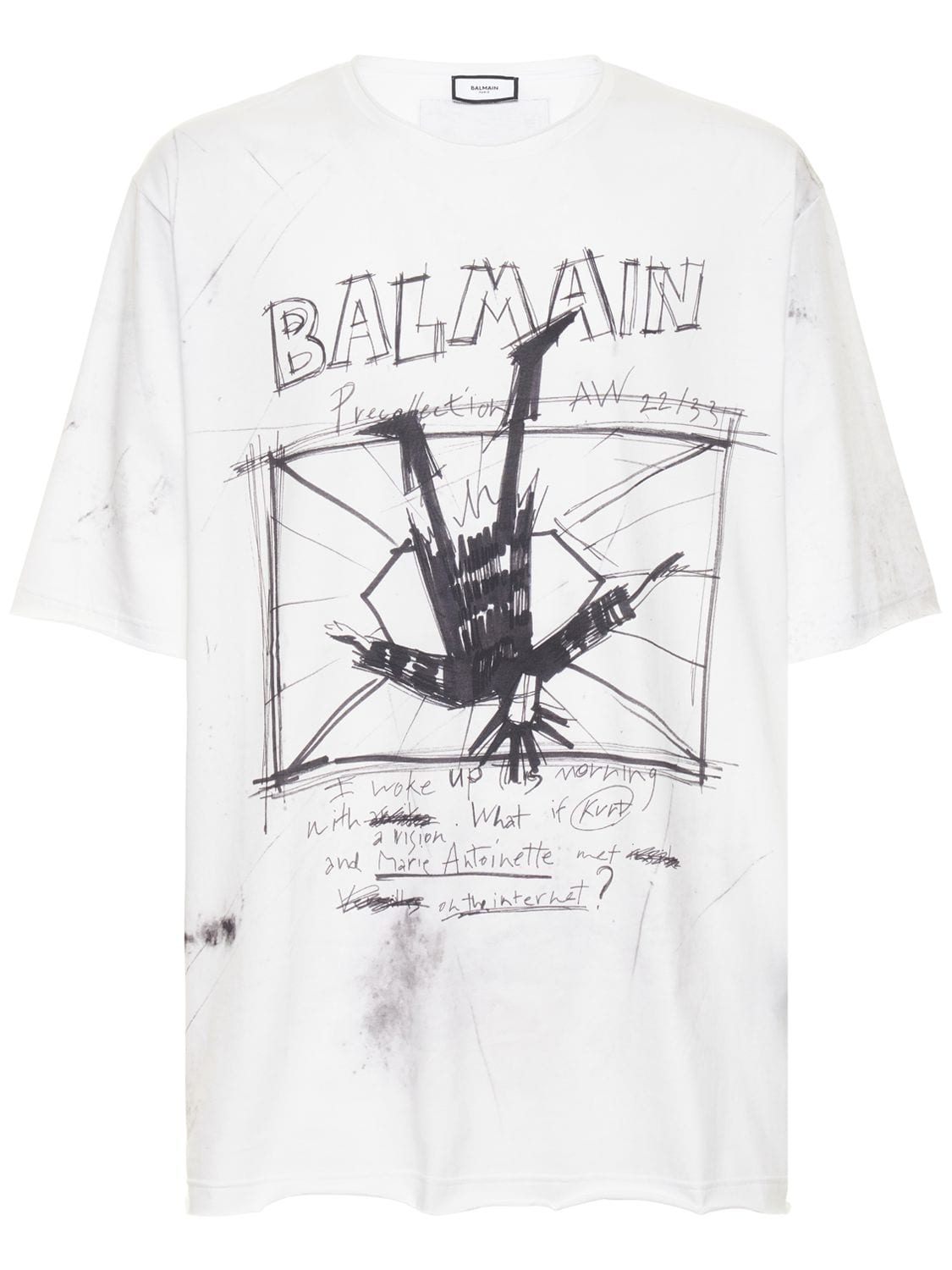 Printed Cotton Jersey T-shirt - BALMAIN - Modalova