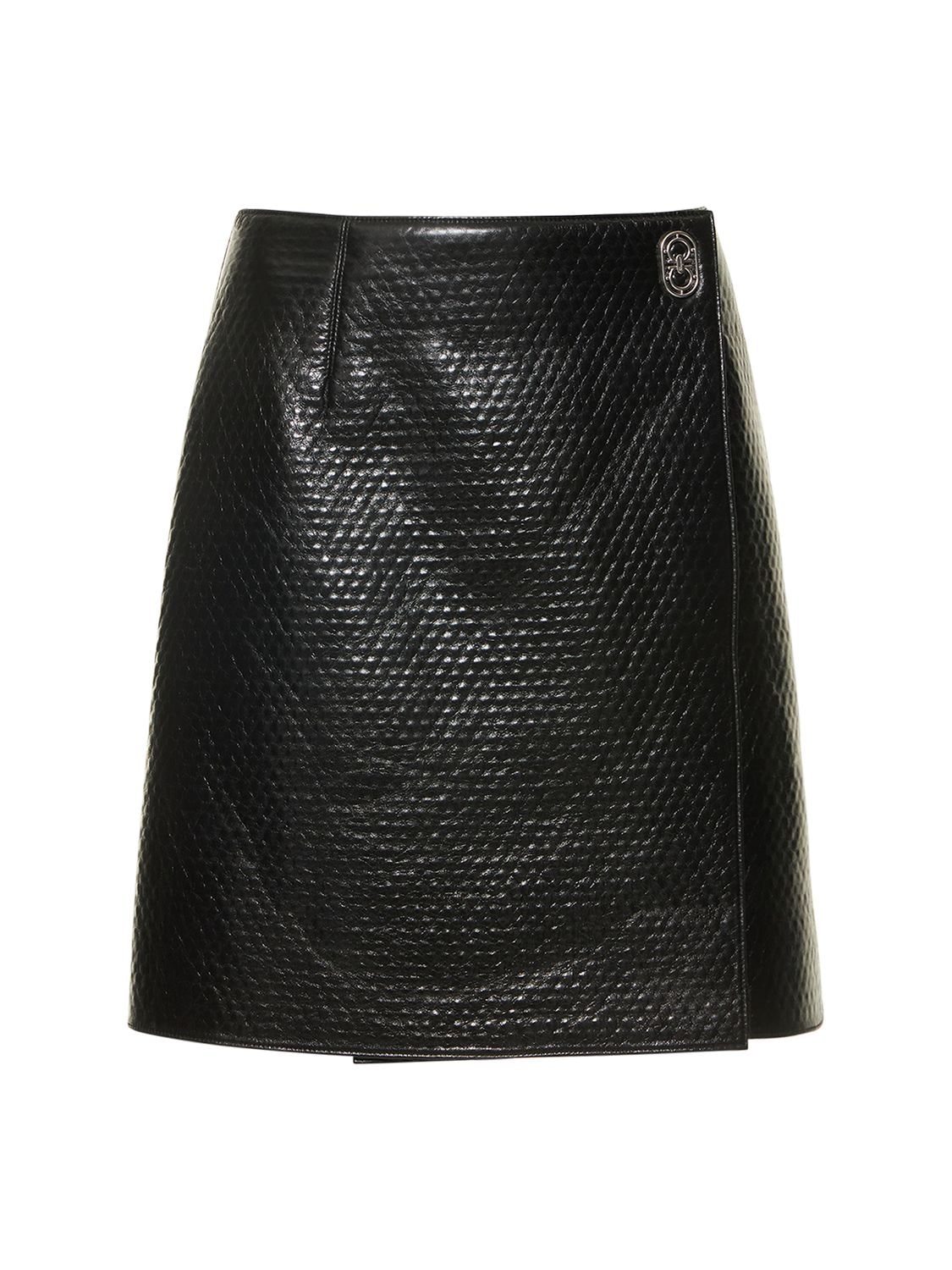Leather Wrap Mini Skirt - SALVATORE FERRAGAMO - Modalova