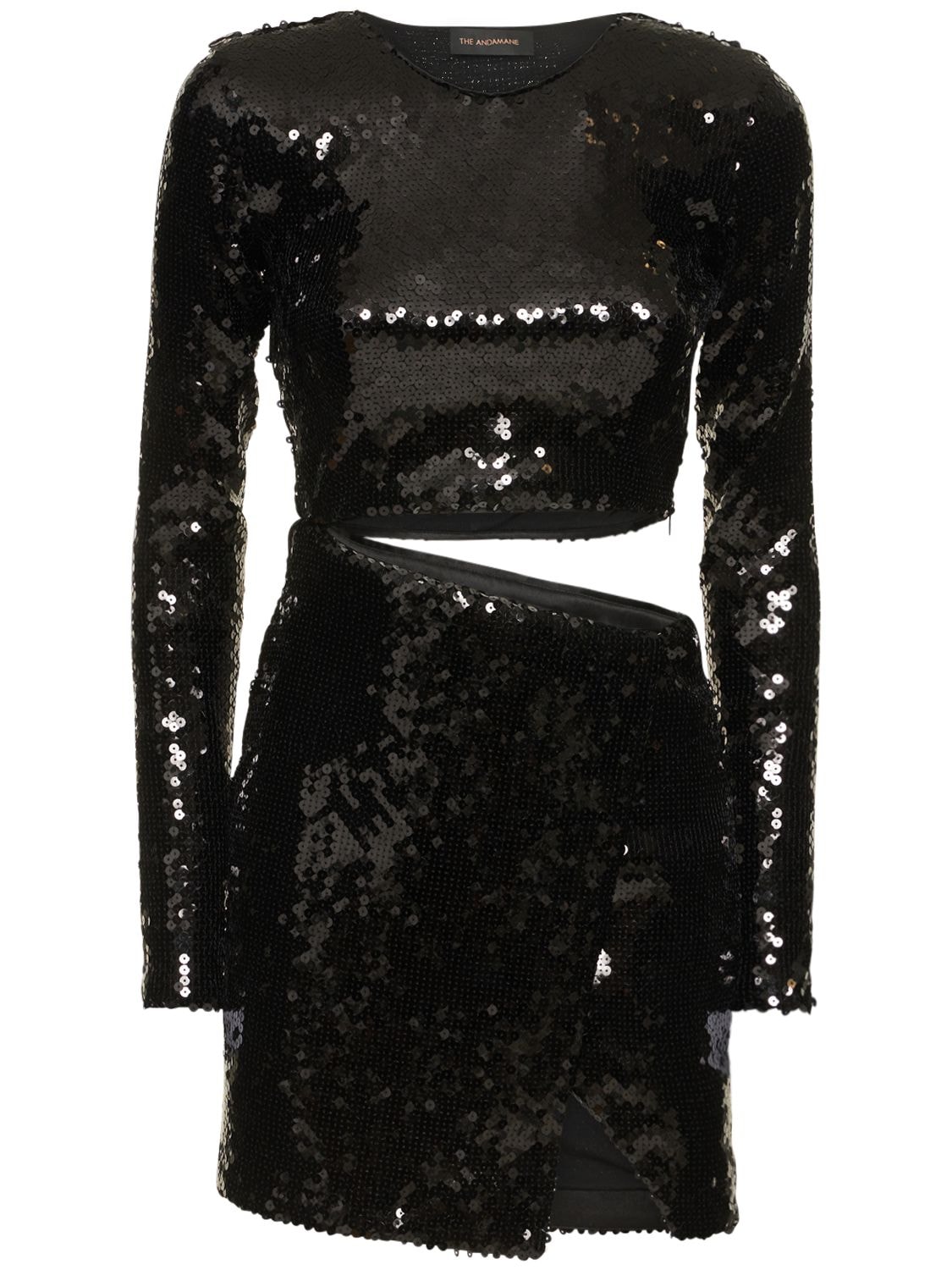 Gia Cutout Stretch Sequins Mini Dress - THE ANDAMANE - Modalova