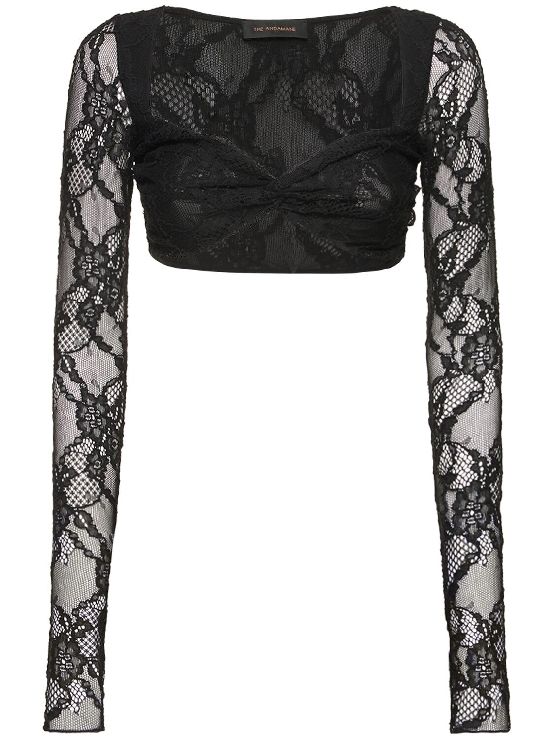Kylie Printed Stretch Lace Crop Top - THE ANDAMANE - Modalova