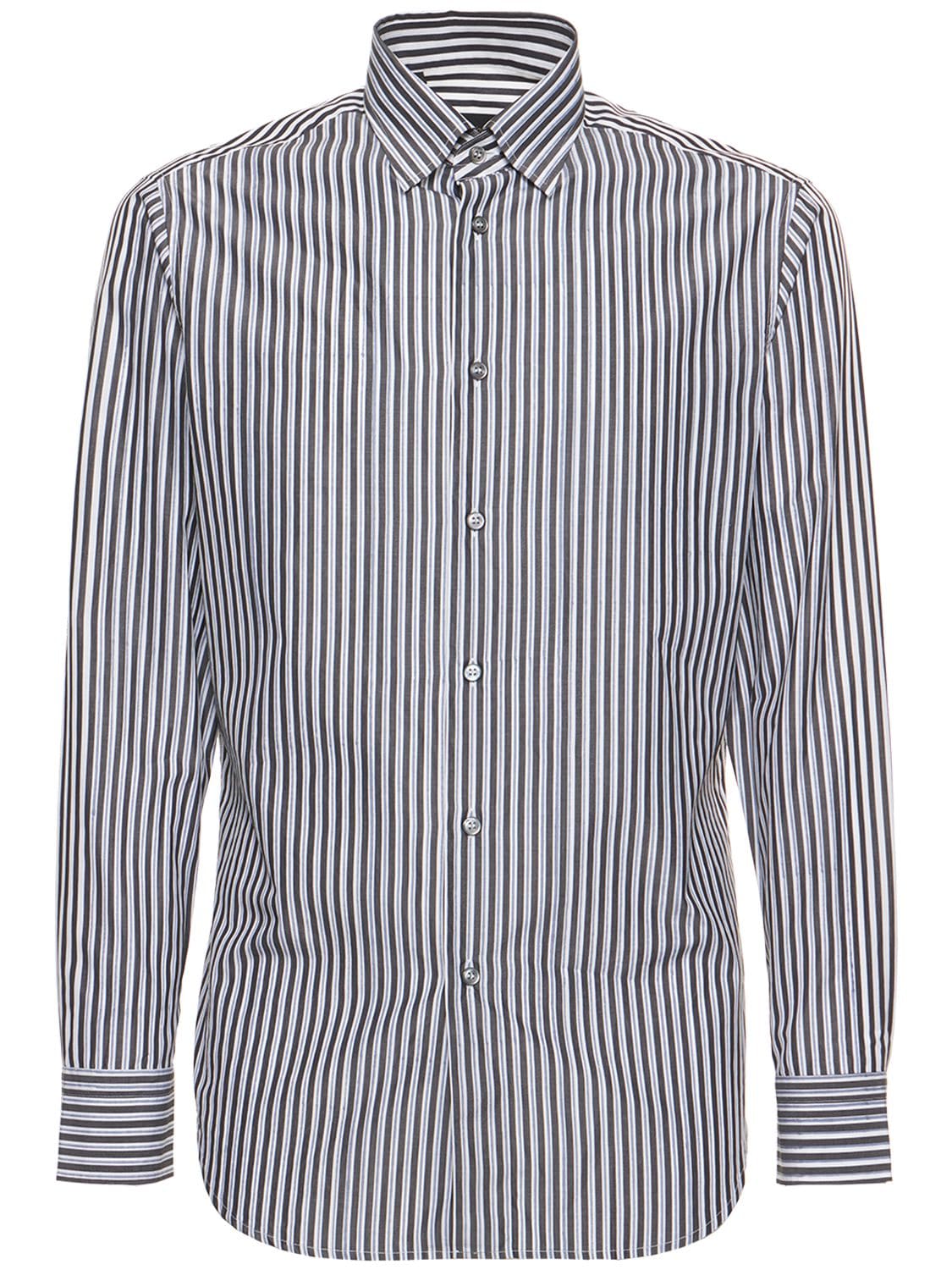 Striped Cotton Shirt - BRIONI - Modalova