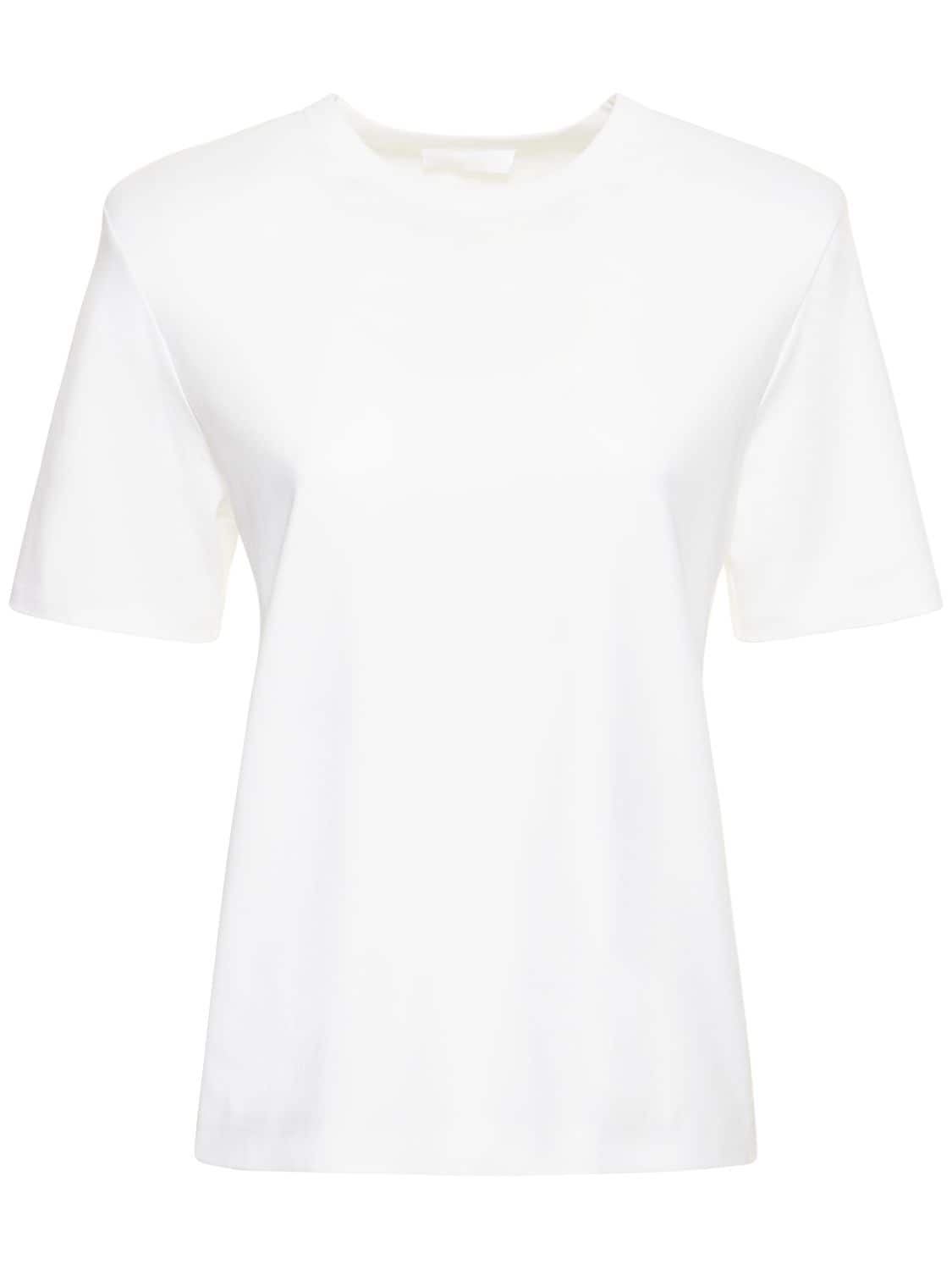 Mujer Camiseta De Jersey De Algodón Con Hombreras Xxs - WARDROBE.NYC - Modalova