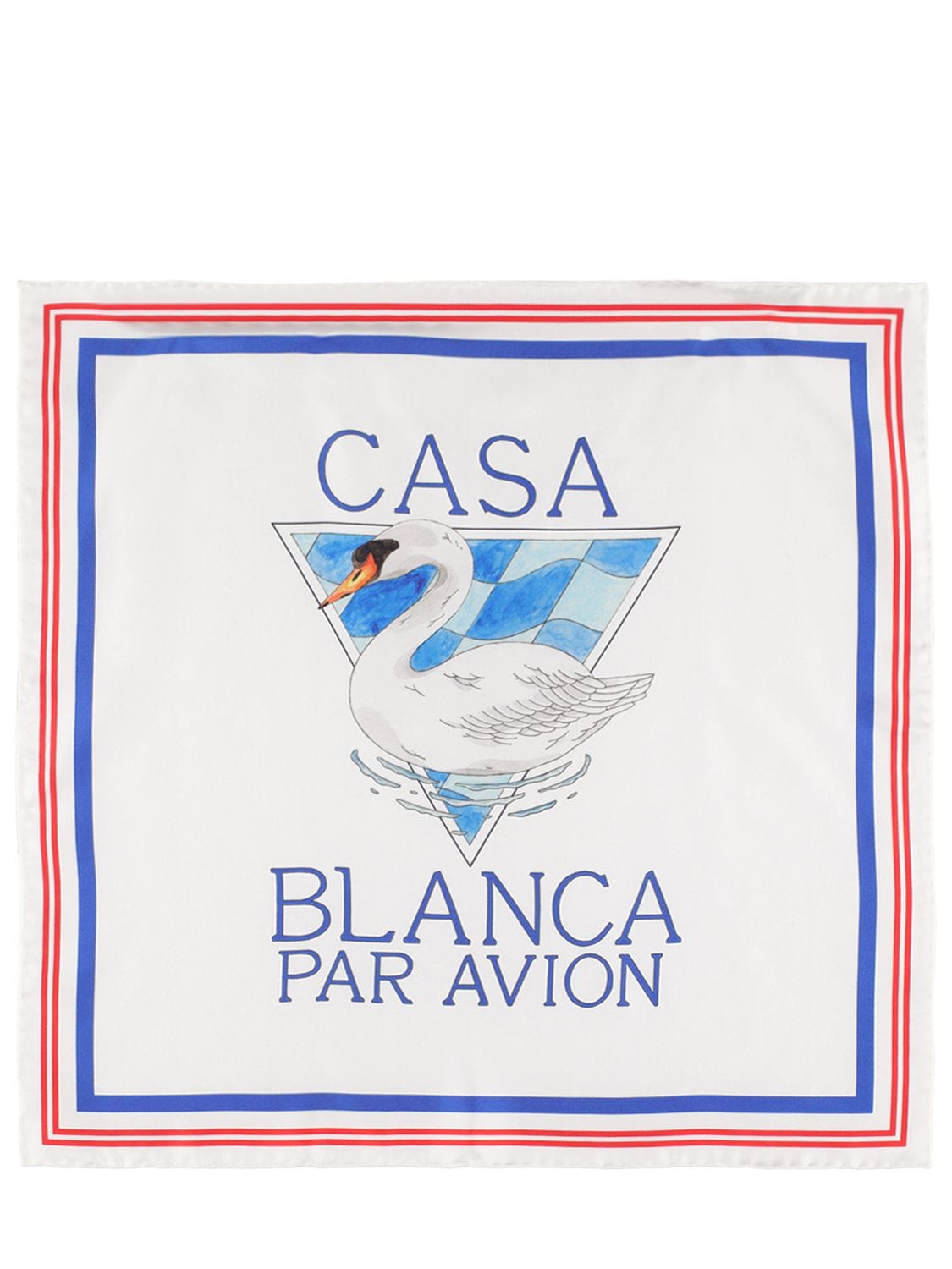 Par Avion Logo Printed Silk Twill Scarf - CASABLANCA - Modalova