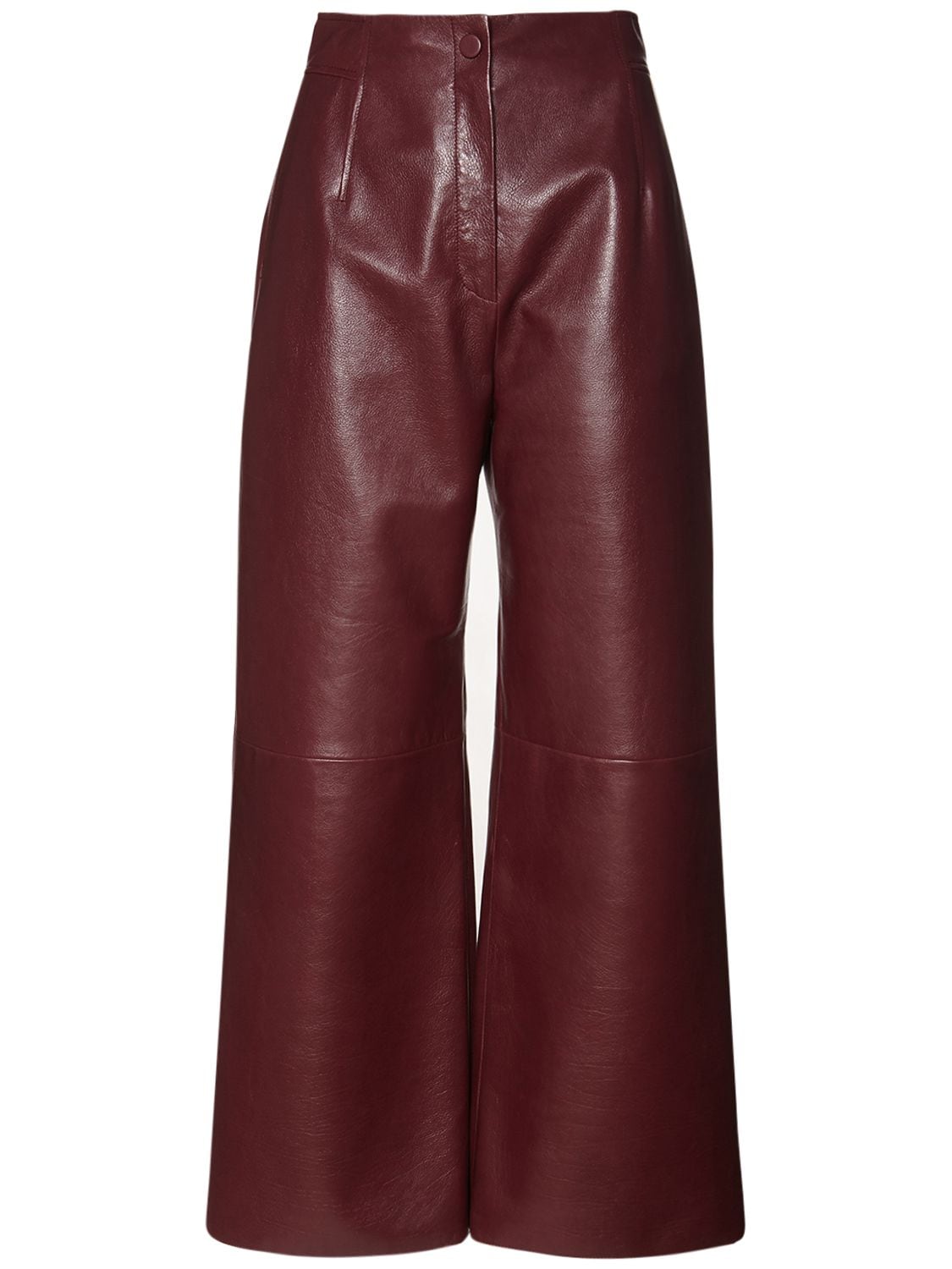High Rise Flared Leather Pants - AGNONA - Modalova