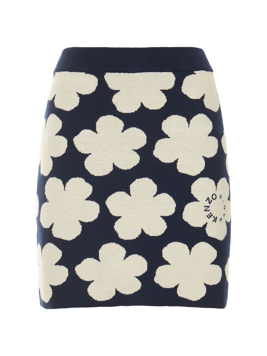 Double Wool Blend Jacquard Mini Skirt - KENZO PARIS - Modalova