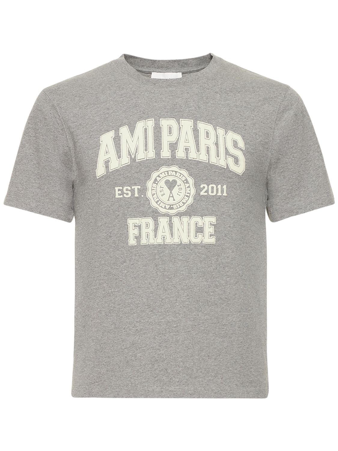 Hombre Camiseta De Jersey De Algodón Con Logo S - AMI PARIS - Modalova