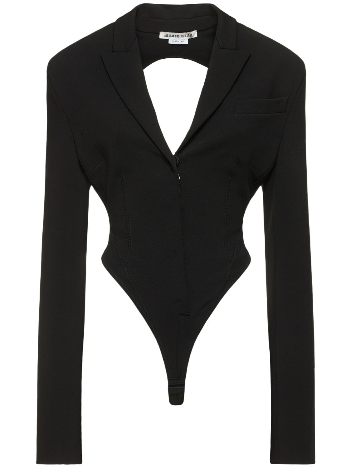 Viscose Jersey Open Back Blazer Bodysuit - ALESSANDRO VIGILANTE - Modalova