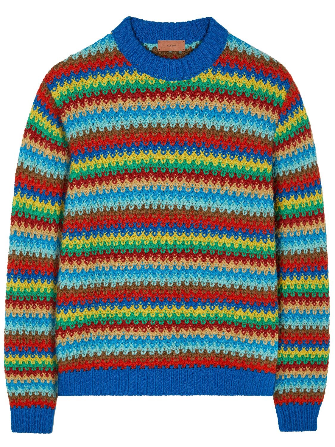 Rainbow Cotton Knit Crewneck Sweater - ALANUI - Modalova